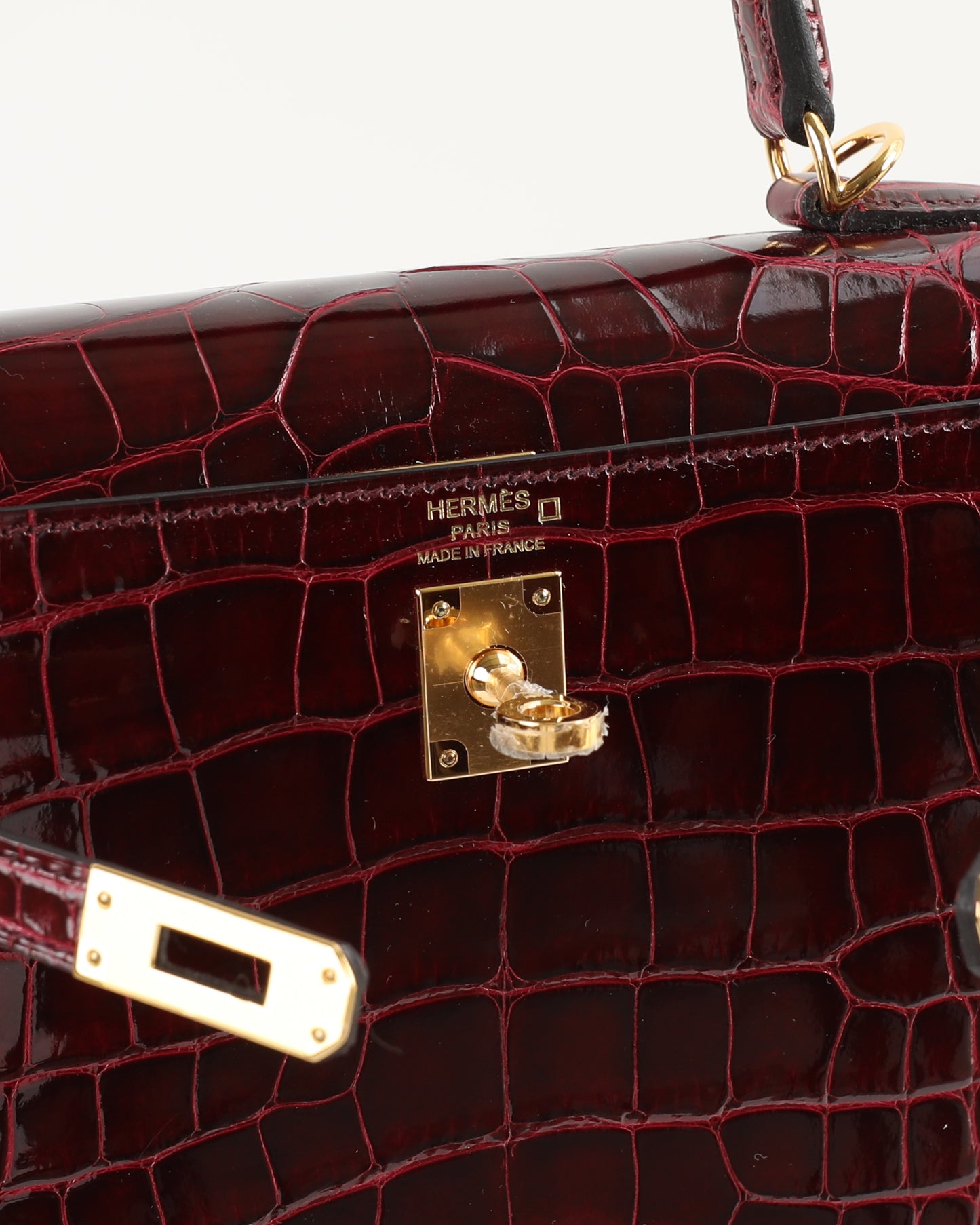Kelly 25 Bordoeaux Alligator with Gold Hardware