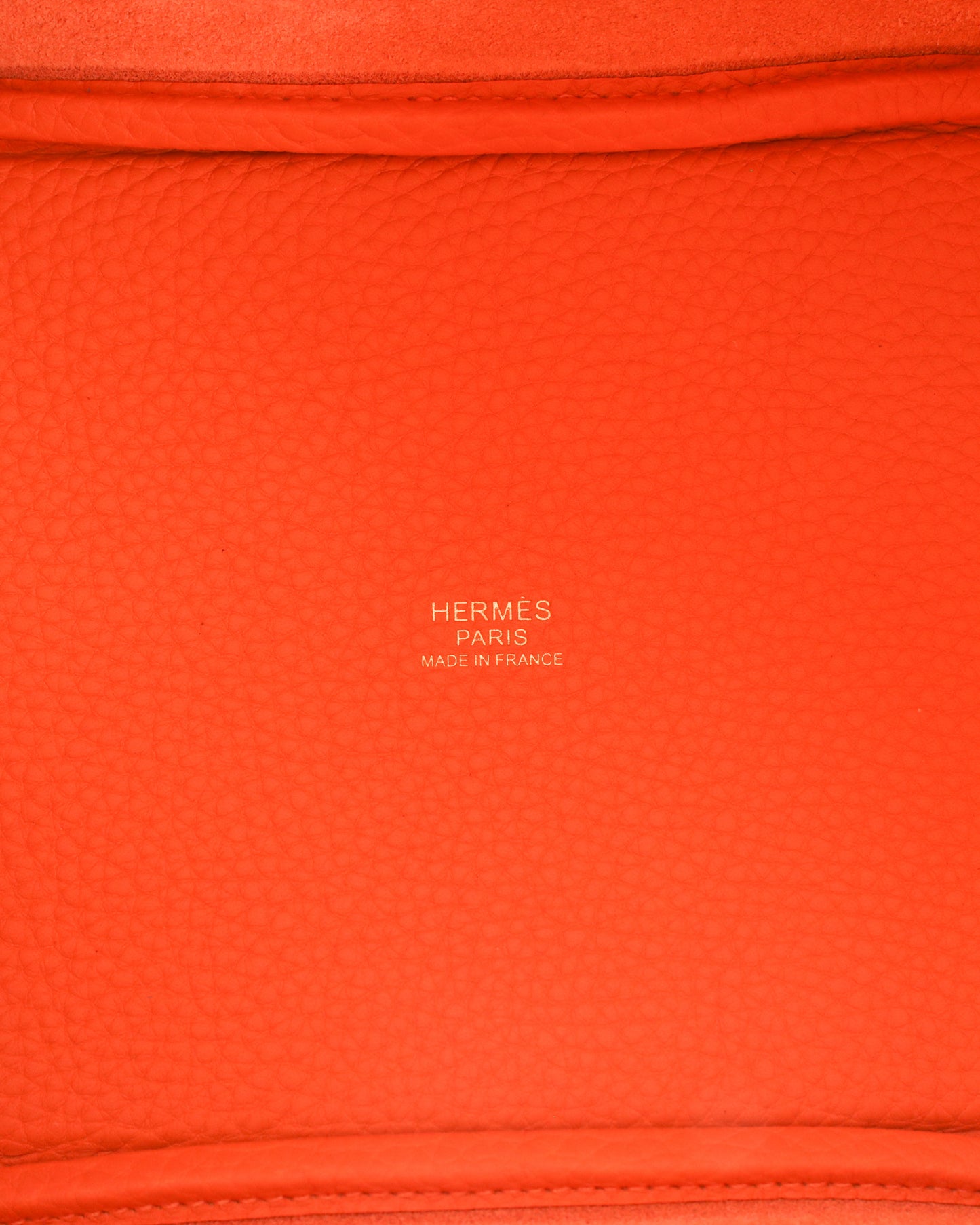 Picotin 18 Orange in Clemence Leather with Gold Hardware