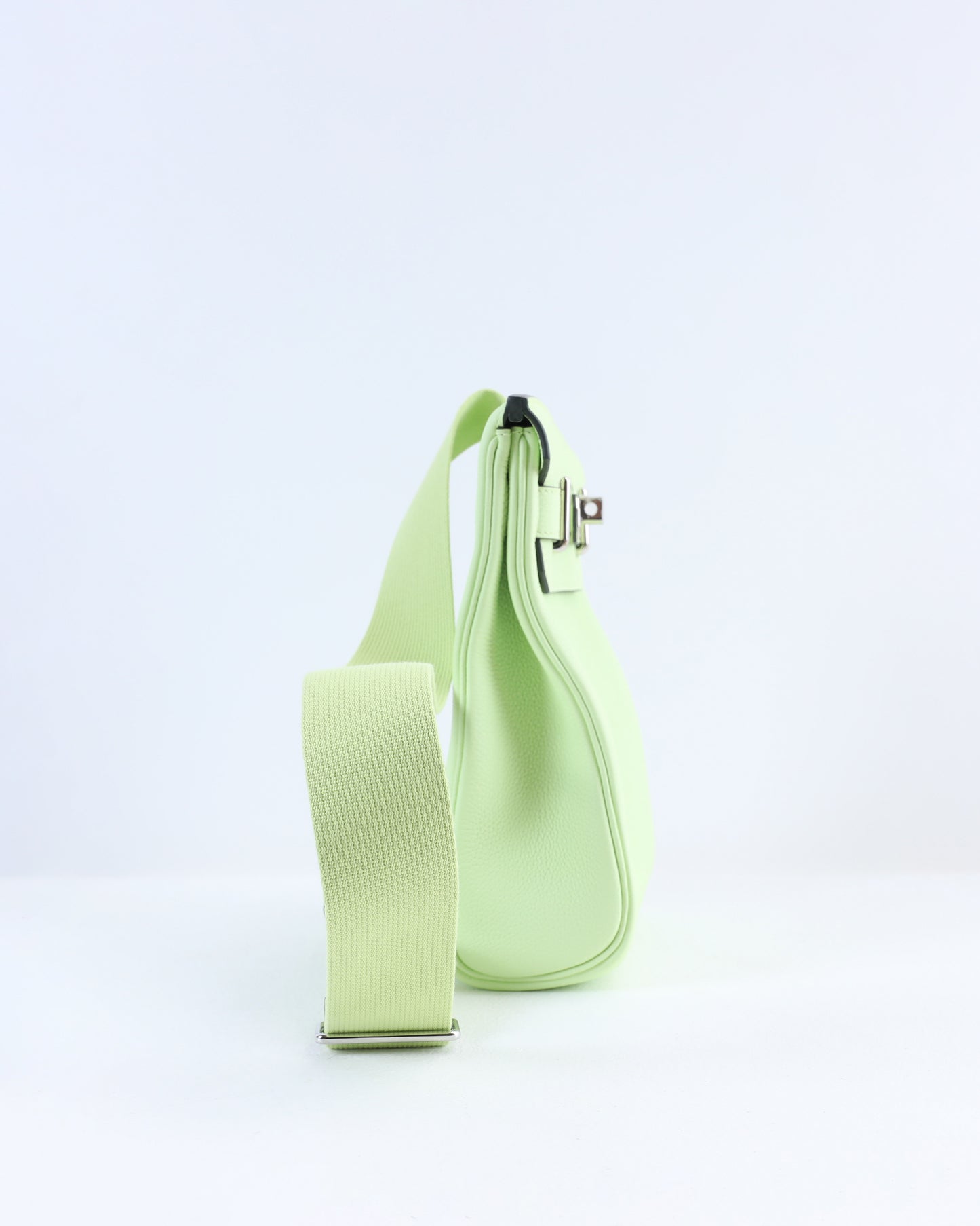 Hac A Dos PM Backpack Vert Absinthe in Togo Leather with Palladium Hardware