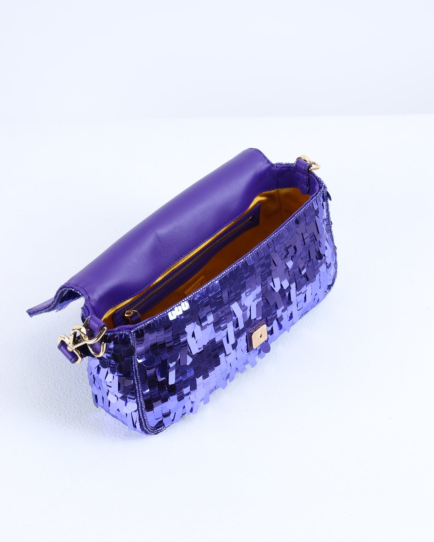 Fendi Baguette in Purple Sequence Medium Size