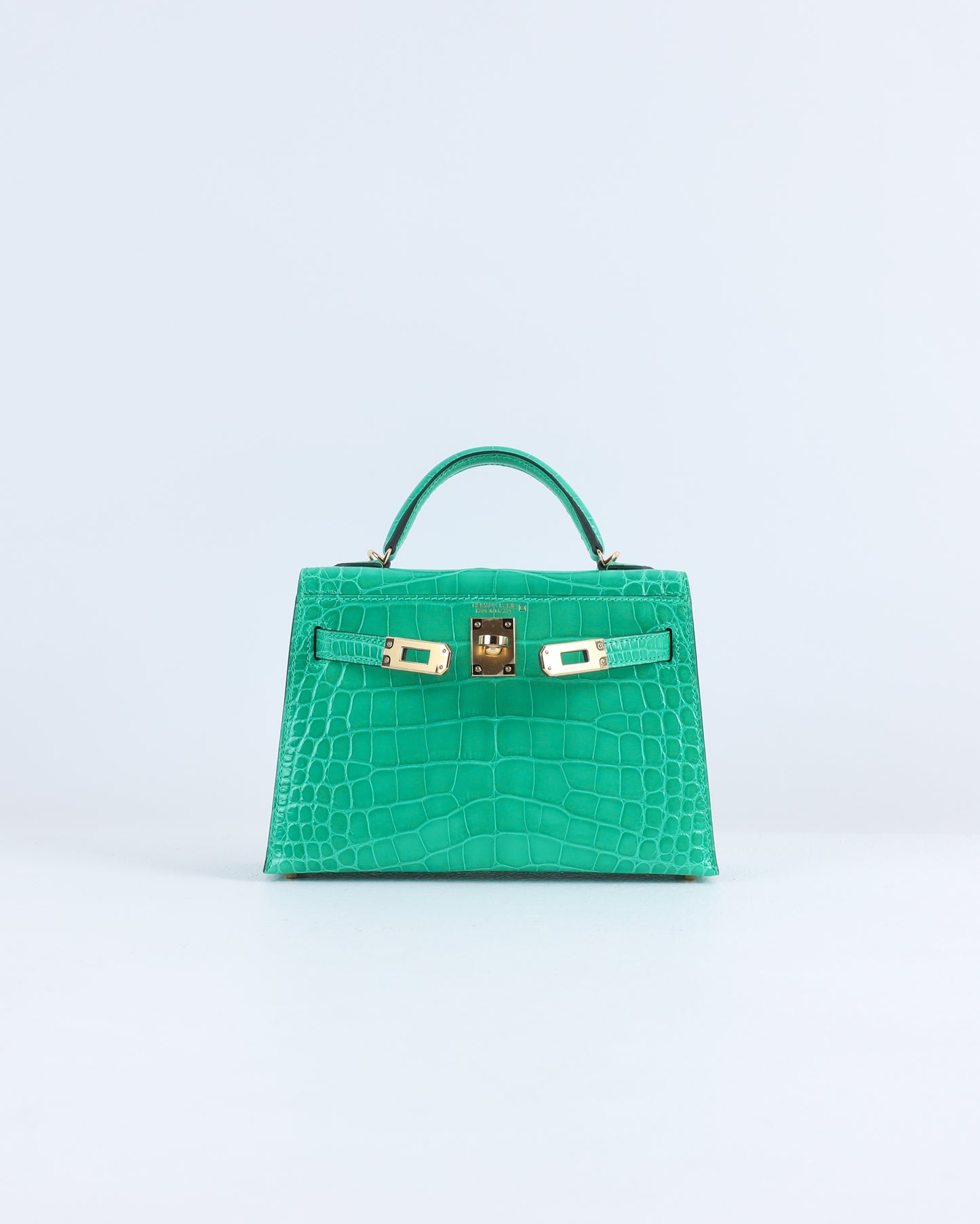 Kelly 20 Vert Jade Sellier Alligator with Gold Hardware