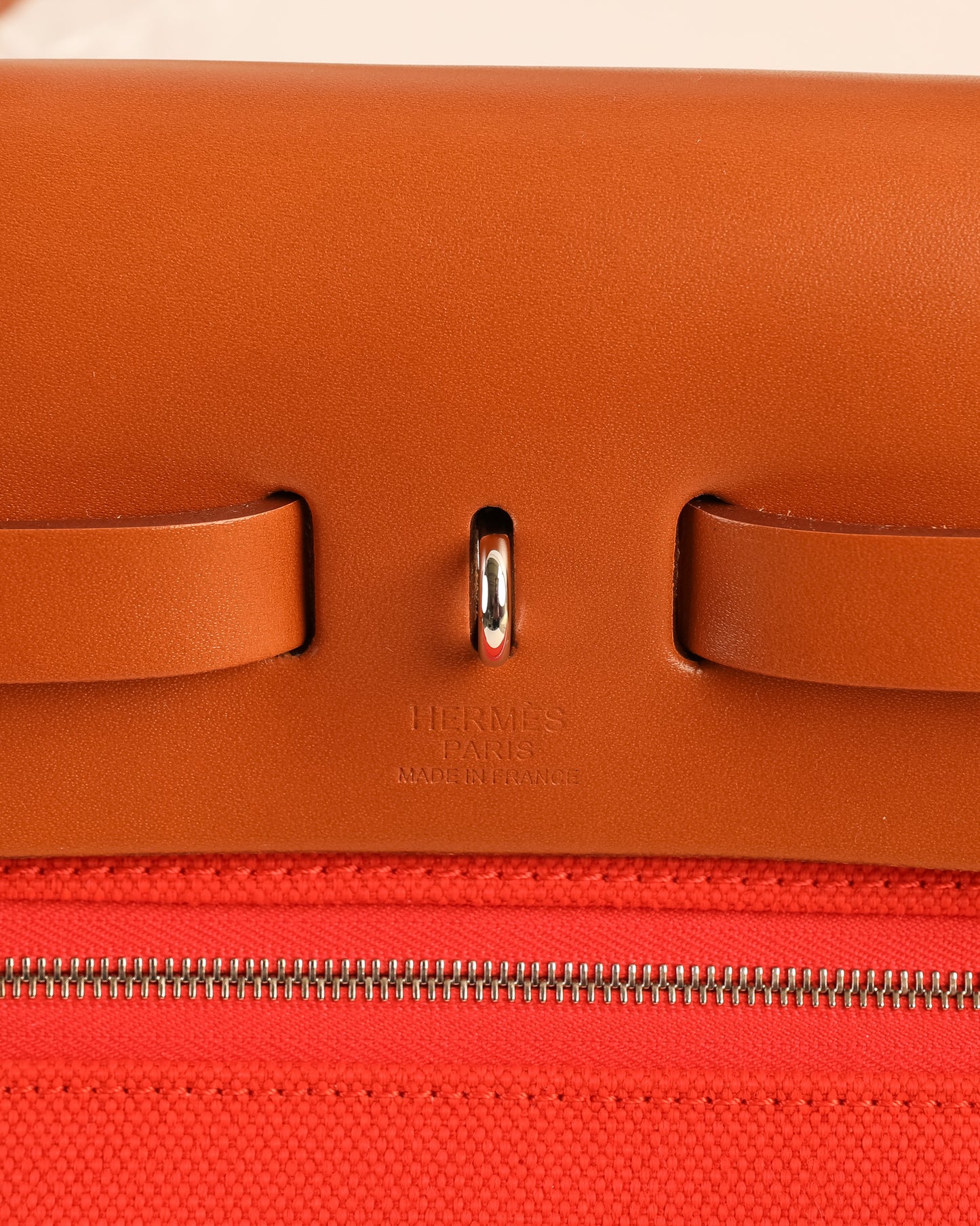 Herbag Zip 31 Naturel/Red OrangeHunter Cowskin/Military Canvas with Palladium Hardware