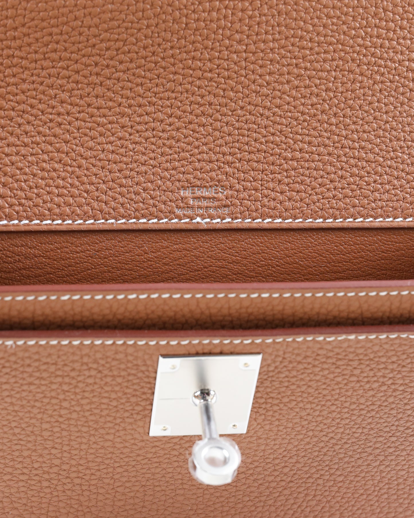 Kelly Depeches 25 Gold in Togo Leather with Palladium Hardware