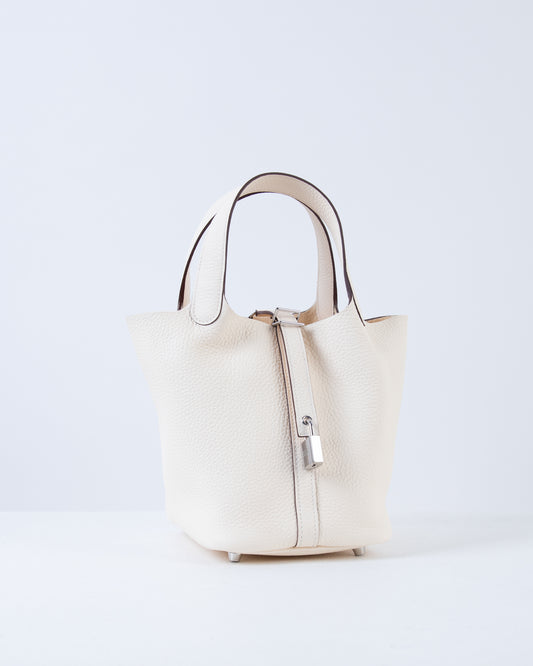 Picotin 18 Nata in Taurillon Clemence Leather with Palladium Hardware