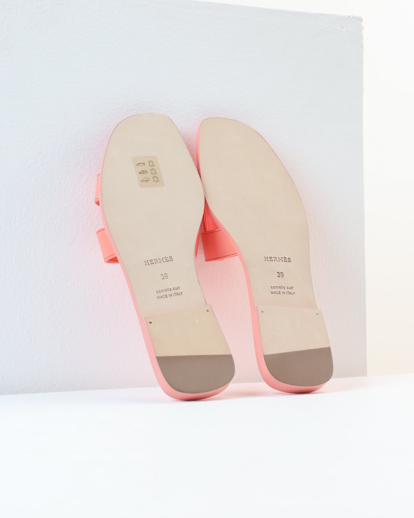Oran Sandal in Orange Joey Epsom Leather