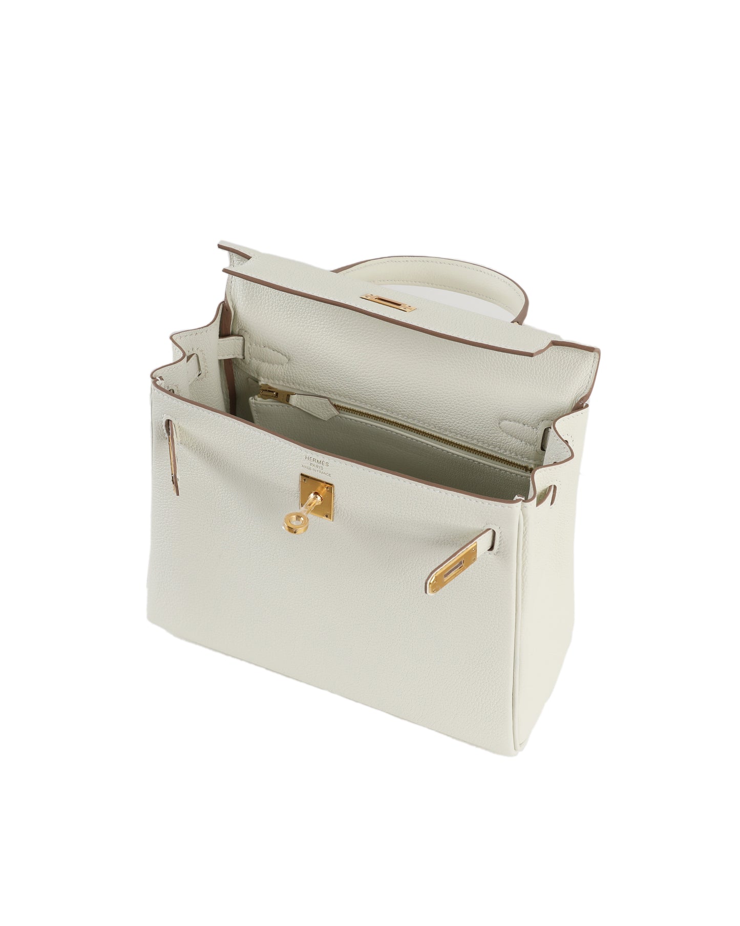 Kelly 25 Mushroom in Togo Leather with Gold Hardware