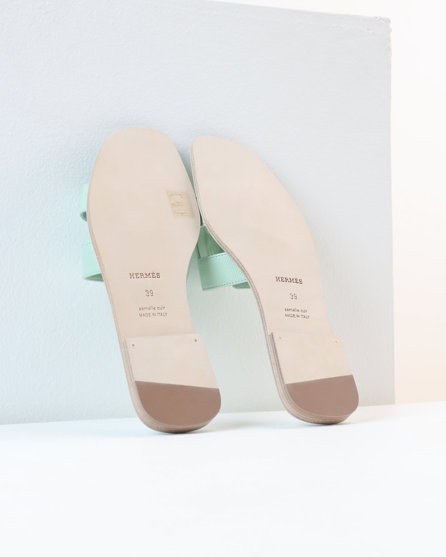 Oran Sandal in Vert Jade Epsom Leather