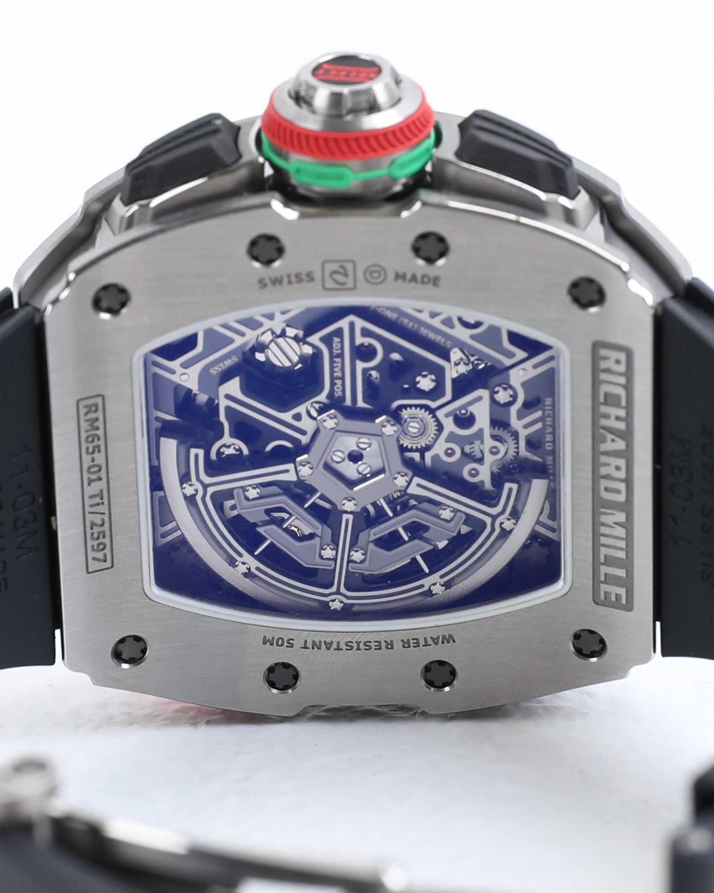 Richard Mille Rm 65-01 Automatic Split Seconds Chronograph Carbon Black Rubber Strap