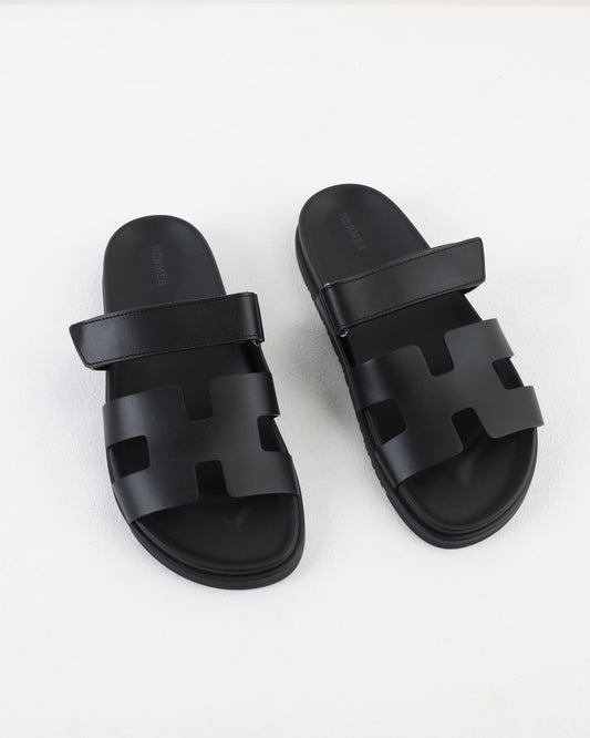 Chypre Sandal Femme Black in Calfskin Leather