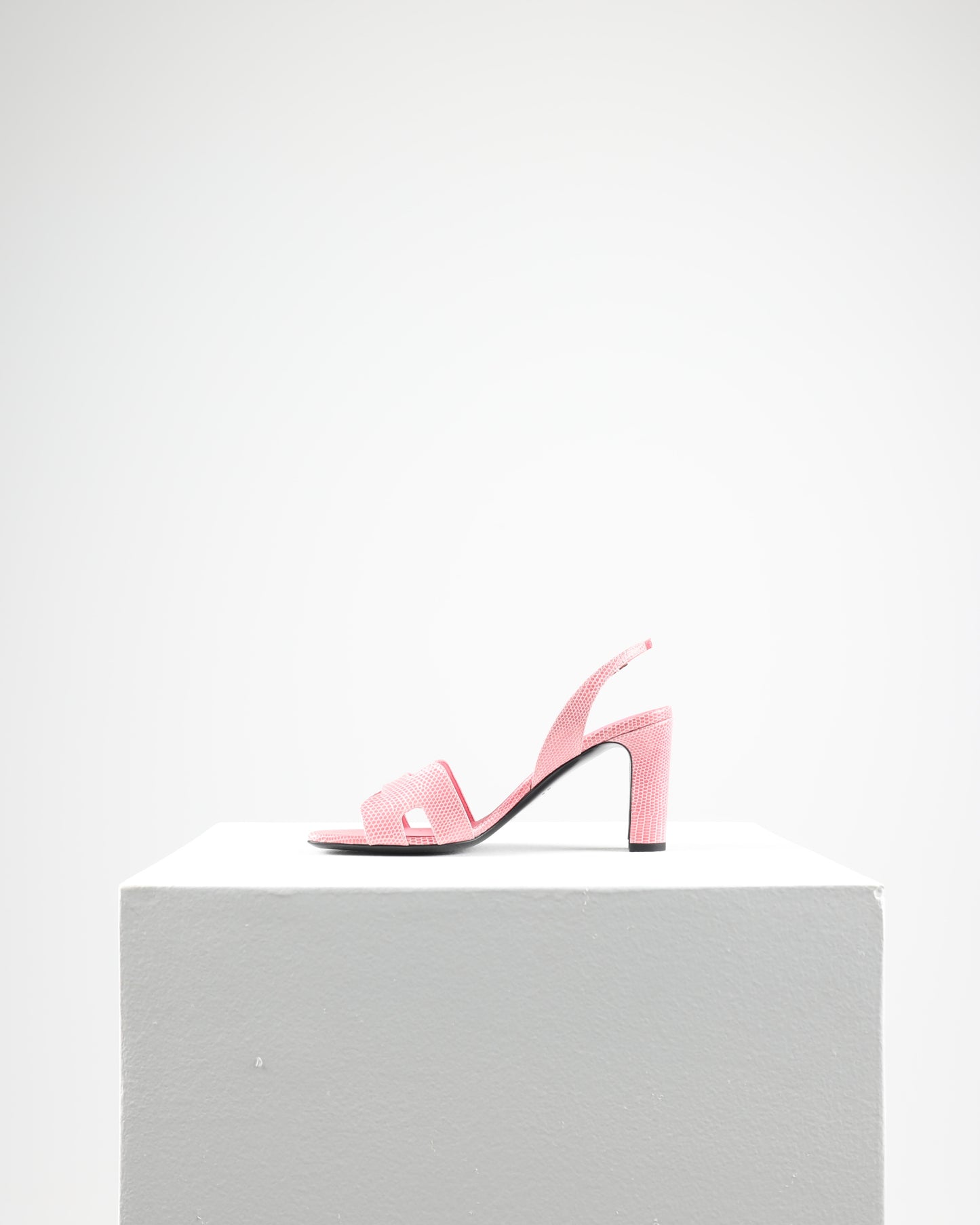 Eternite 80 Sandal in Bubblegum Pink Lizard Leather