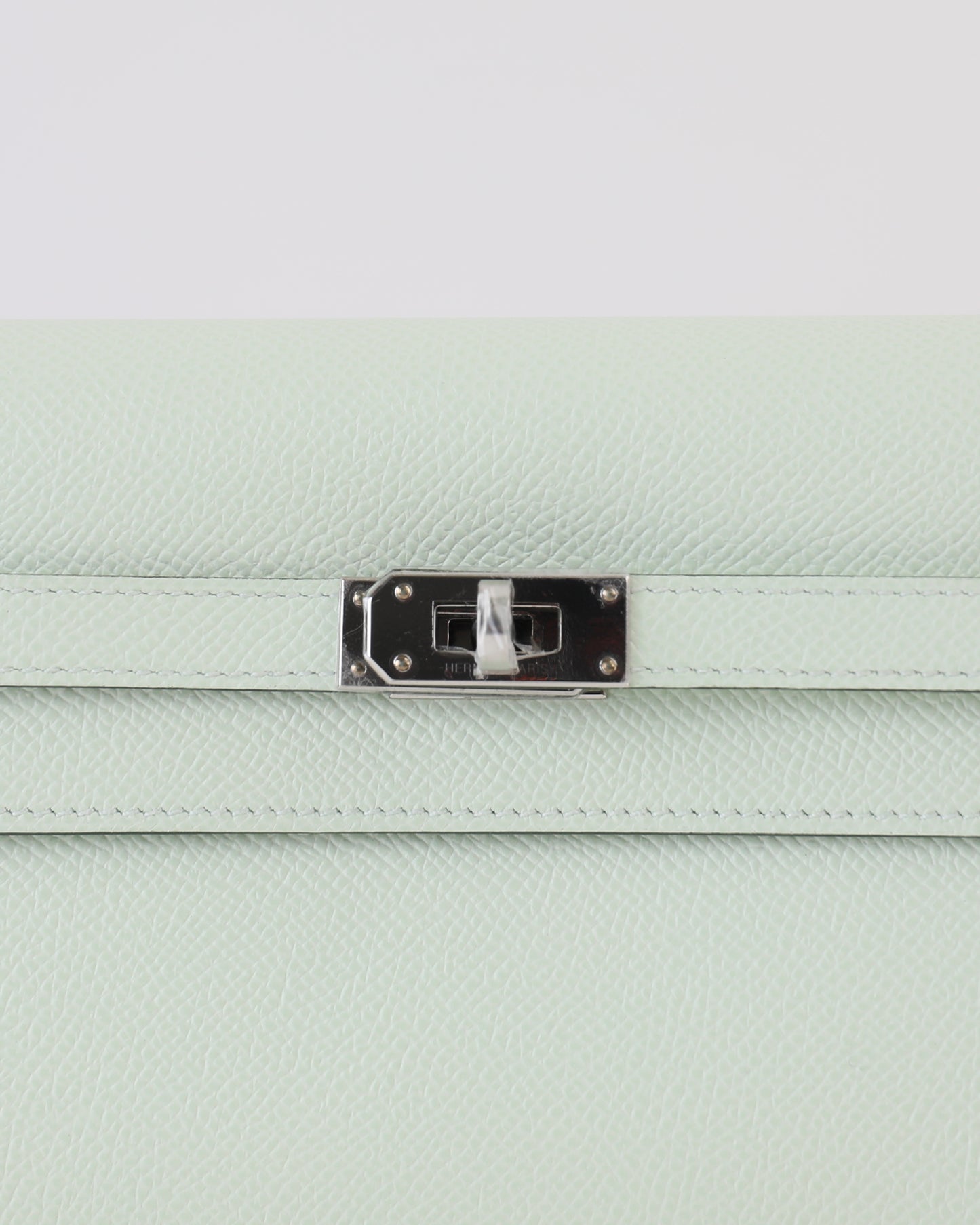 Kelly To Go Vert Fizz in Epsom Leather with Palladium Hardware