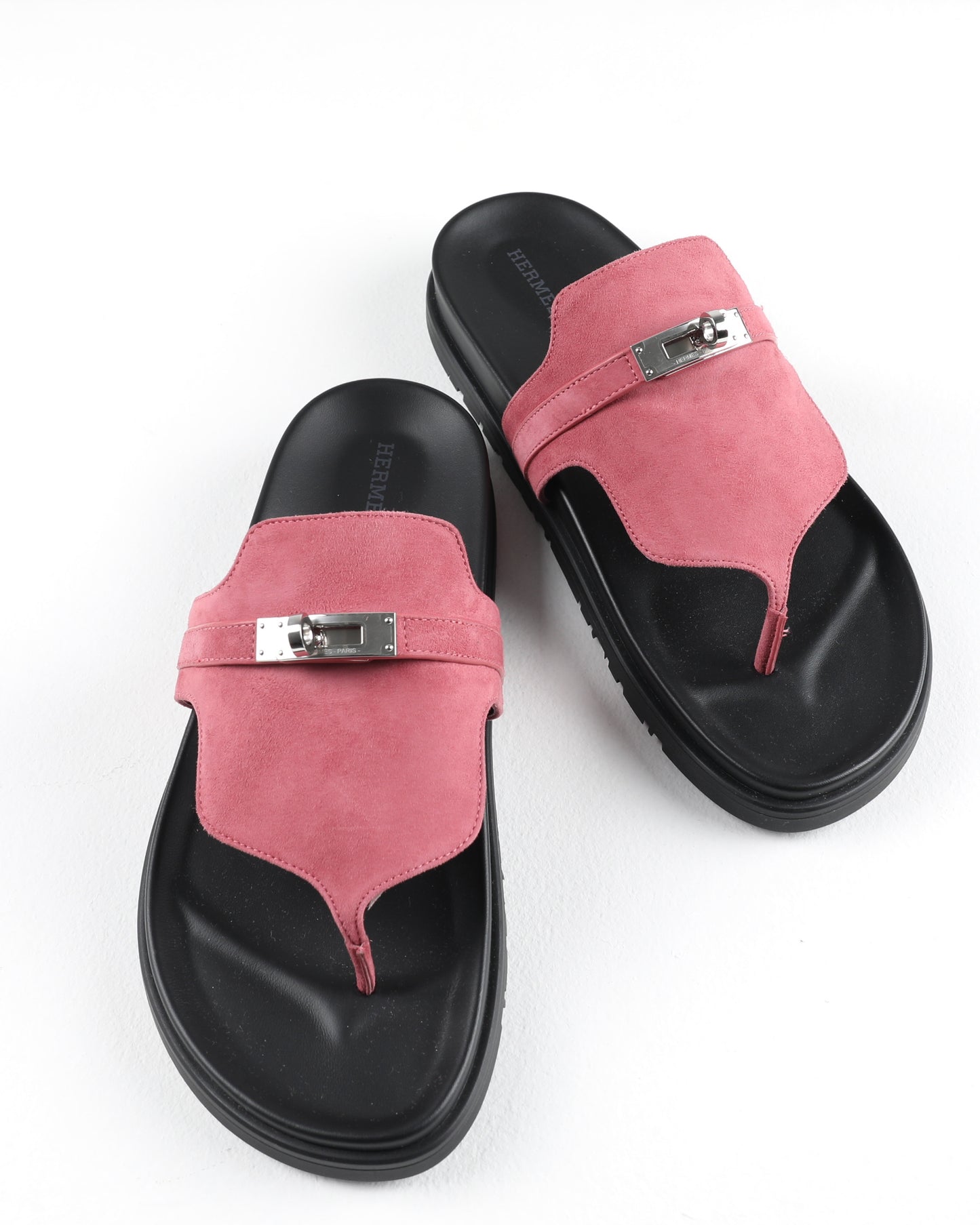 Empire Sandal in Pink Suede with Palladium Hardware