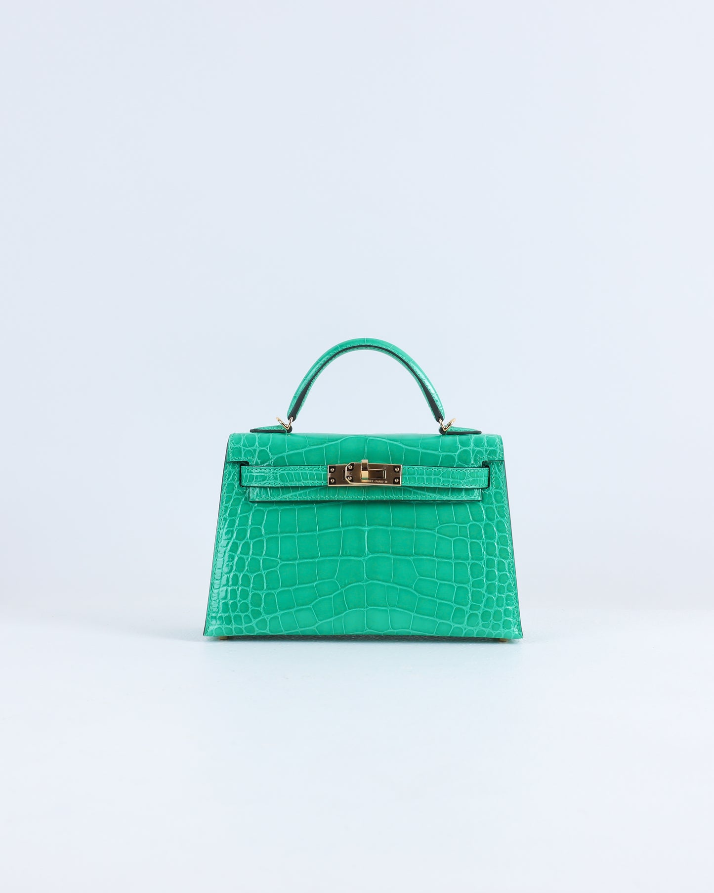 Kelly 20 Vert Jade Sellier Alligator with Gold Hardware