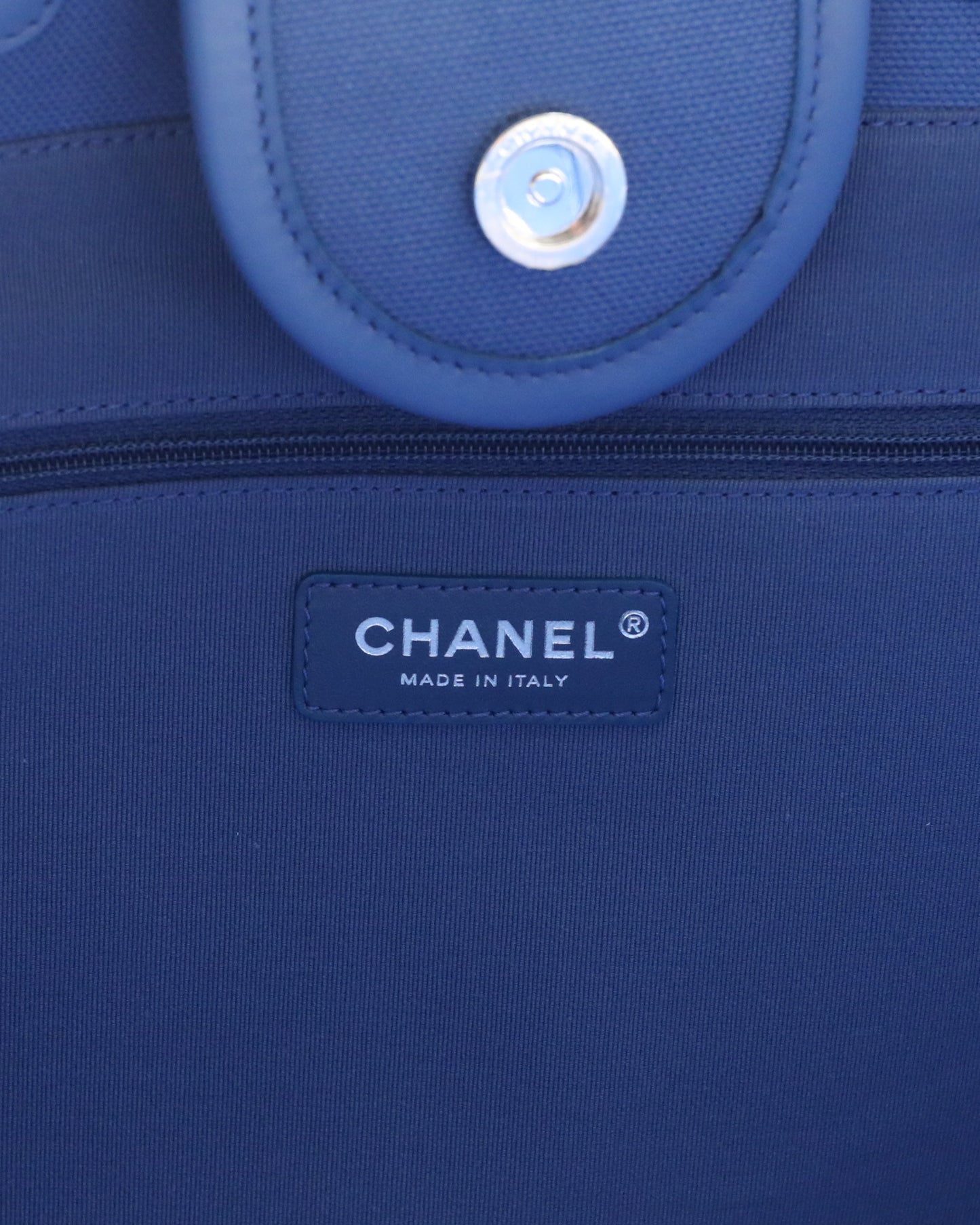 Chanel Deauville Large Blue/Pink Striped Tote Bag