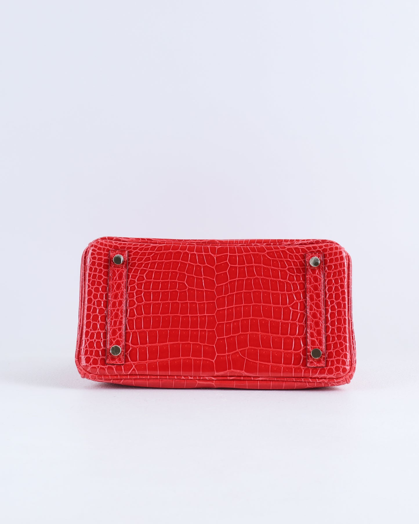 Birkin 25 Rouge De Coeur in Porosus Crocodile Leather with Gold Hardware