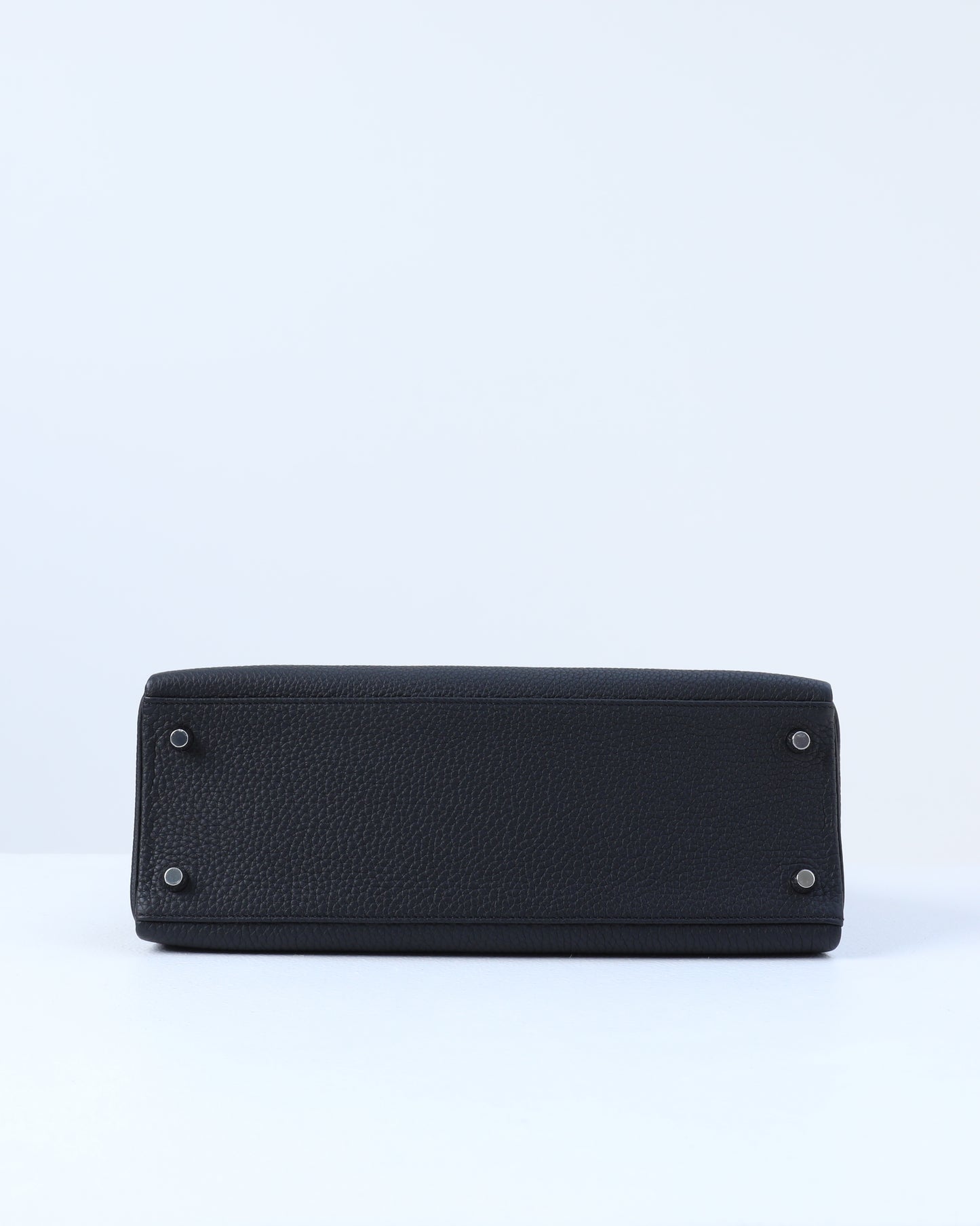 Kelly 32 Retourne Black in Togo Leather with Palladium Hardware
