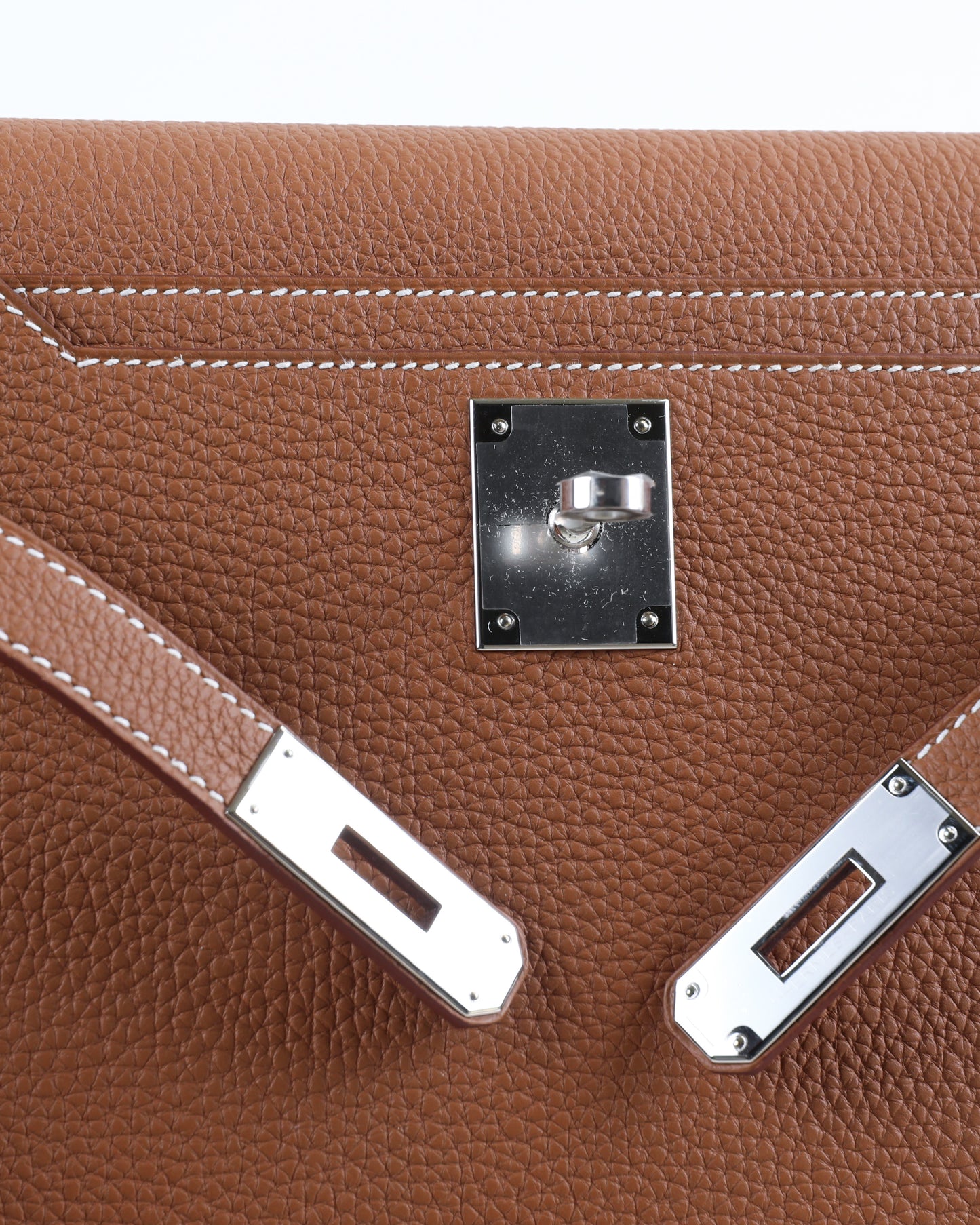 Kelly Depeches 25 Gold in Togo Leather with Palladium Hardware