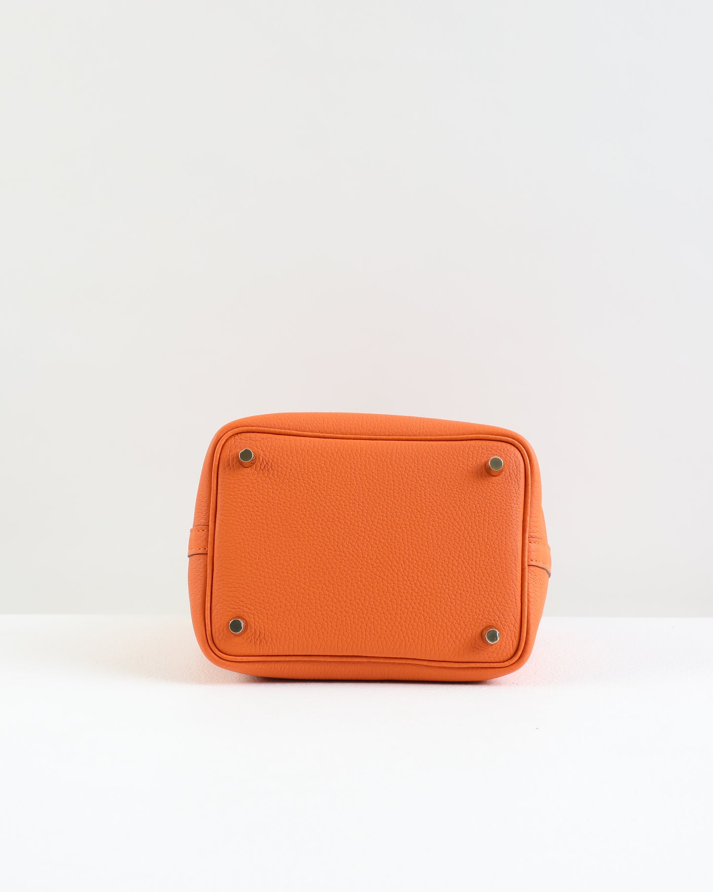 Picotin 18 Orange in Clemence Leather with Gold Hardware