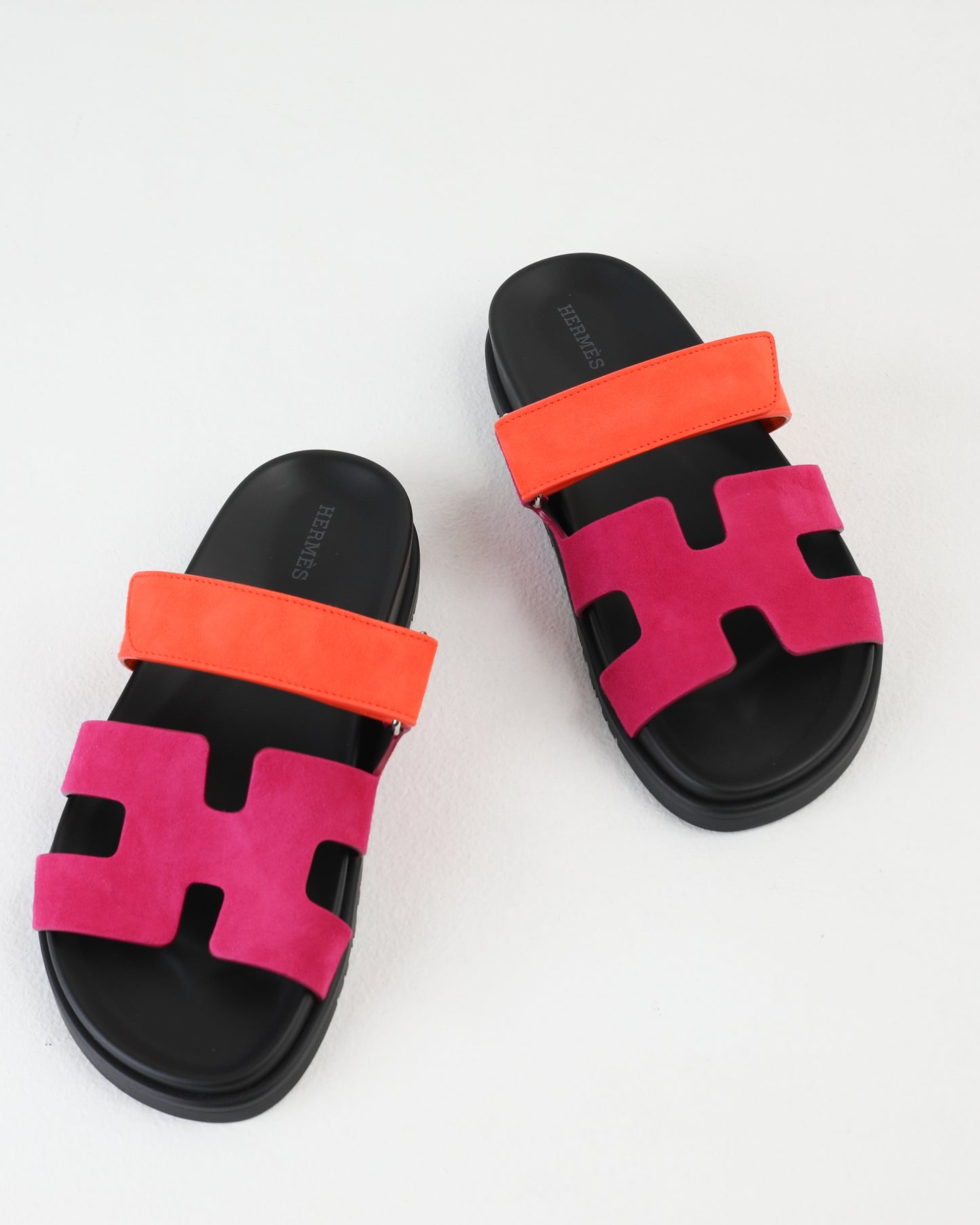 Chypre Sandal in Rose Chapa/Orange Suede