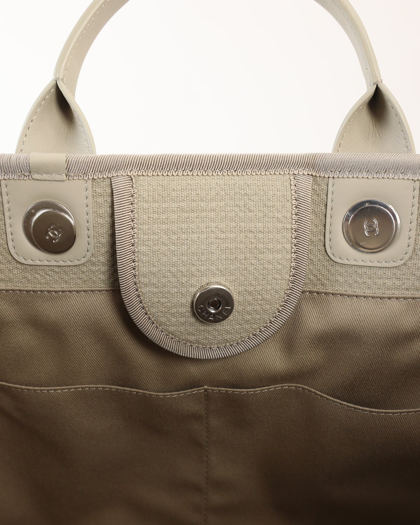 Chanel Deauville Large Gray Tote Bag
