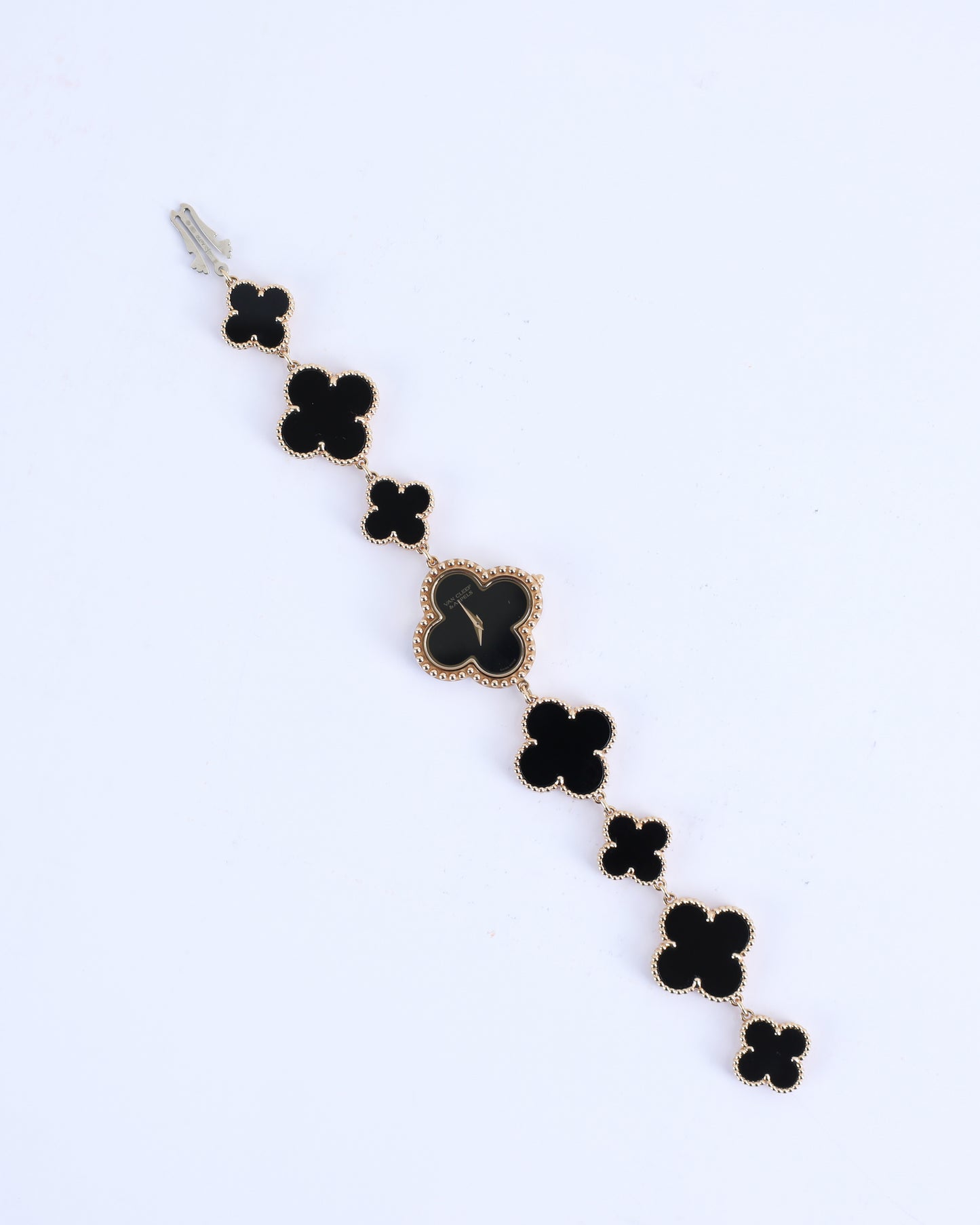 Van Cleef & Arpels Alhambra Watch in Onyx and Yellow Gold