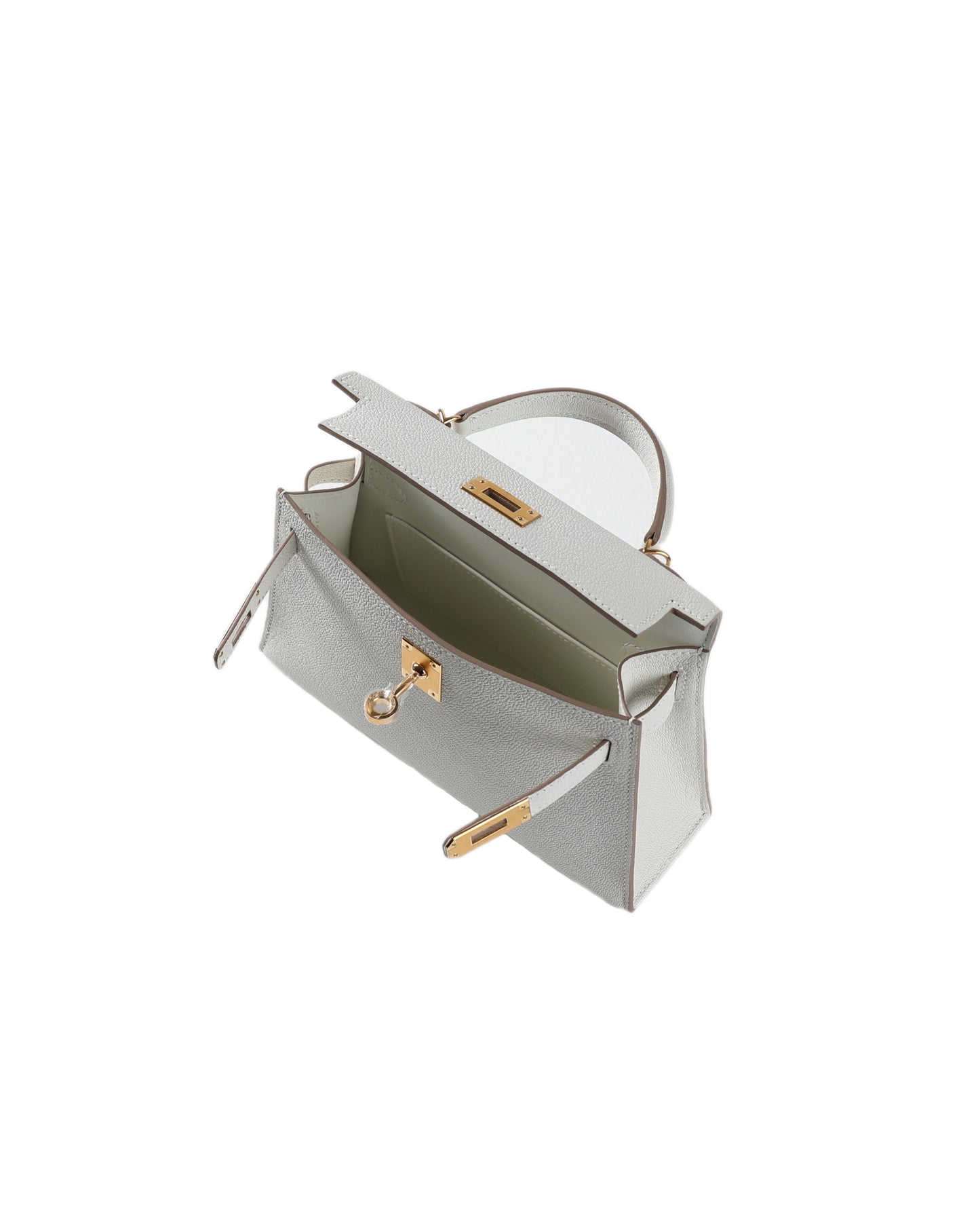 Kelly 20 Sellier Mushroom in Chevre Leather with Gold Hardware