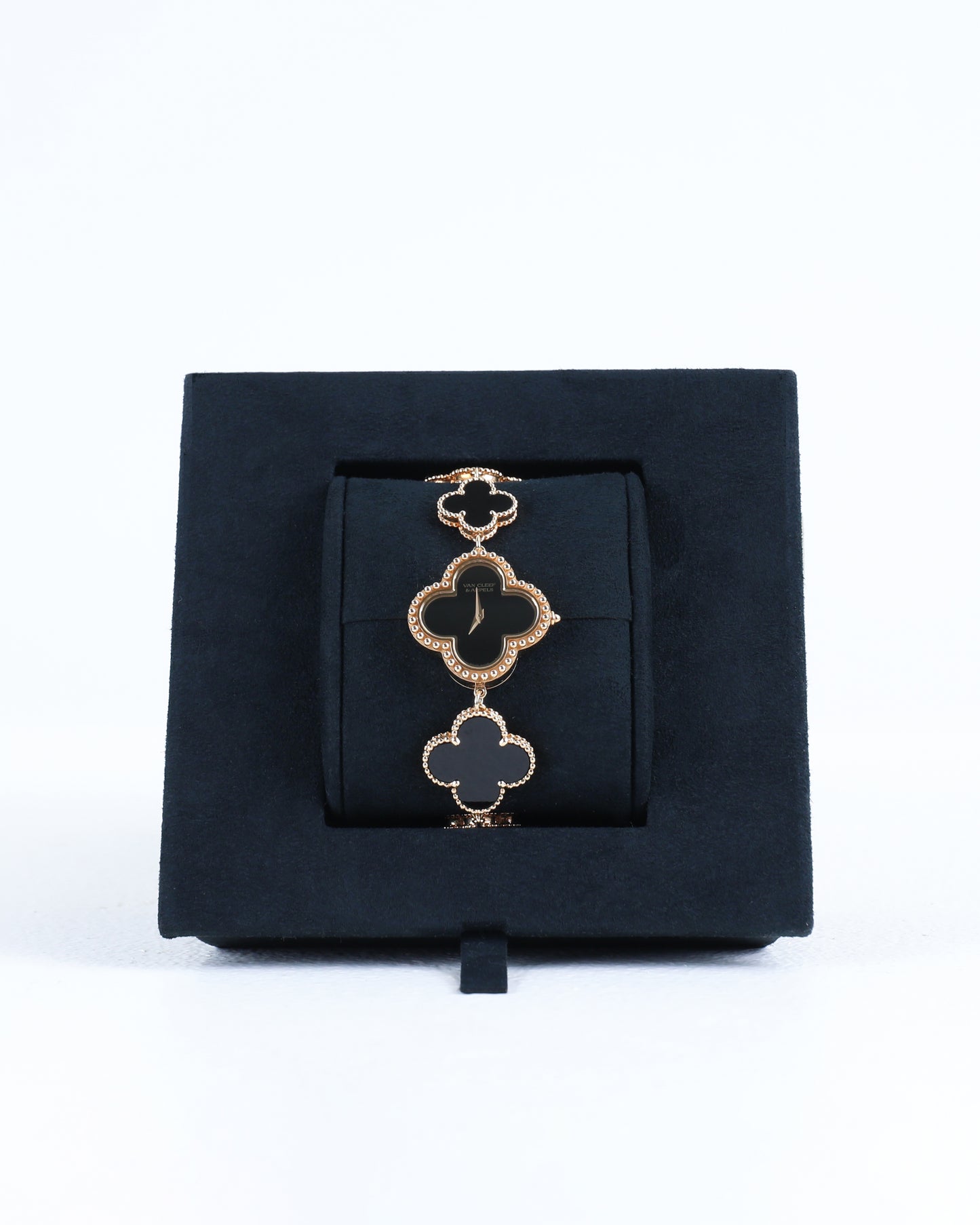 Van Cleef & Arpels Alhambra Watch in Onyx and Yellow Gold