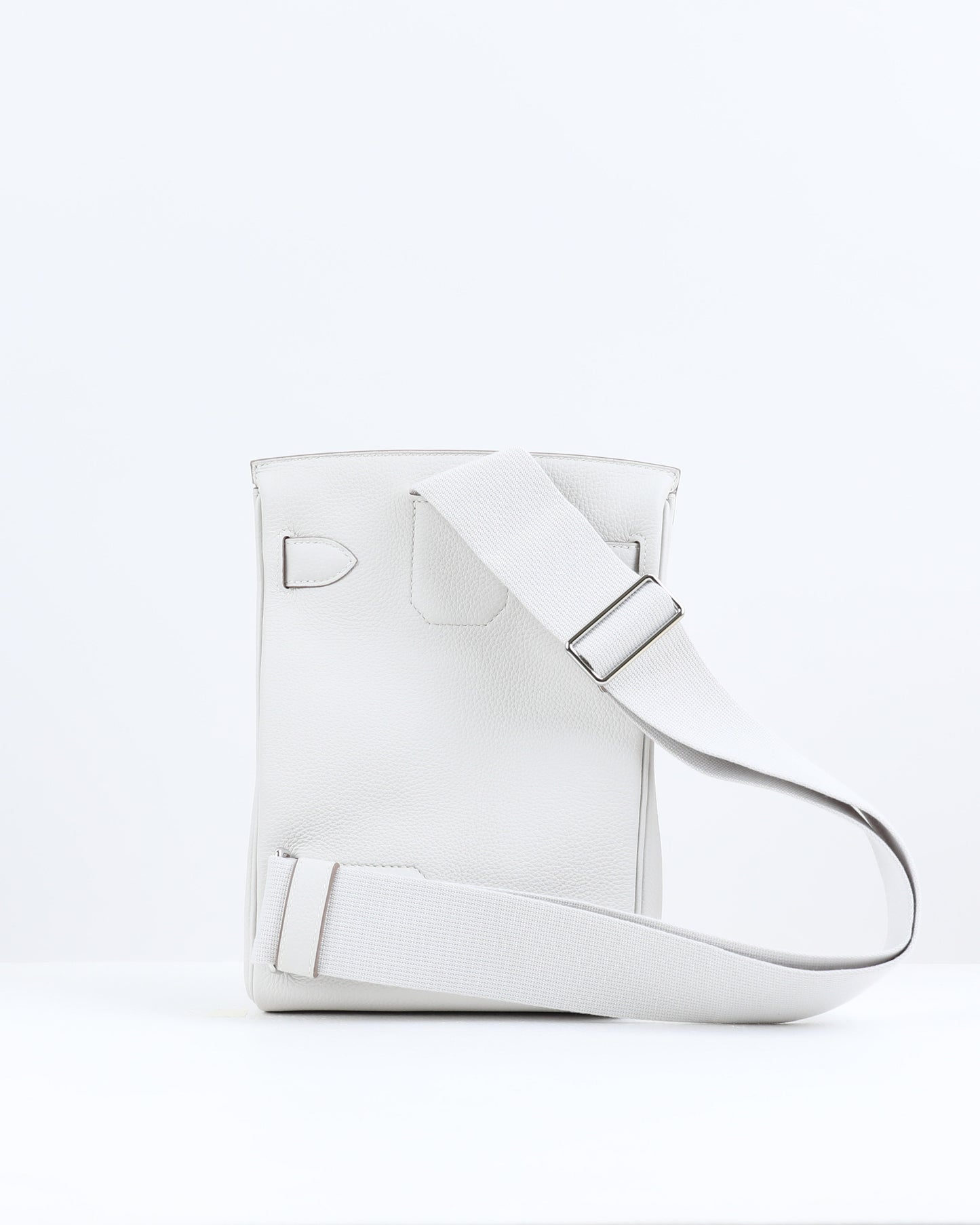 Hac a Dos PM Backpack Gris Perle in Togo Leather with Palladium Hardware
