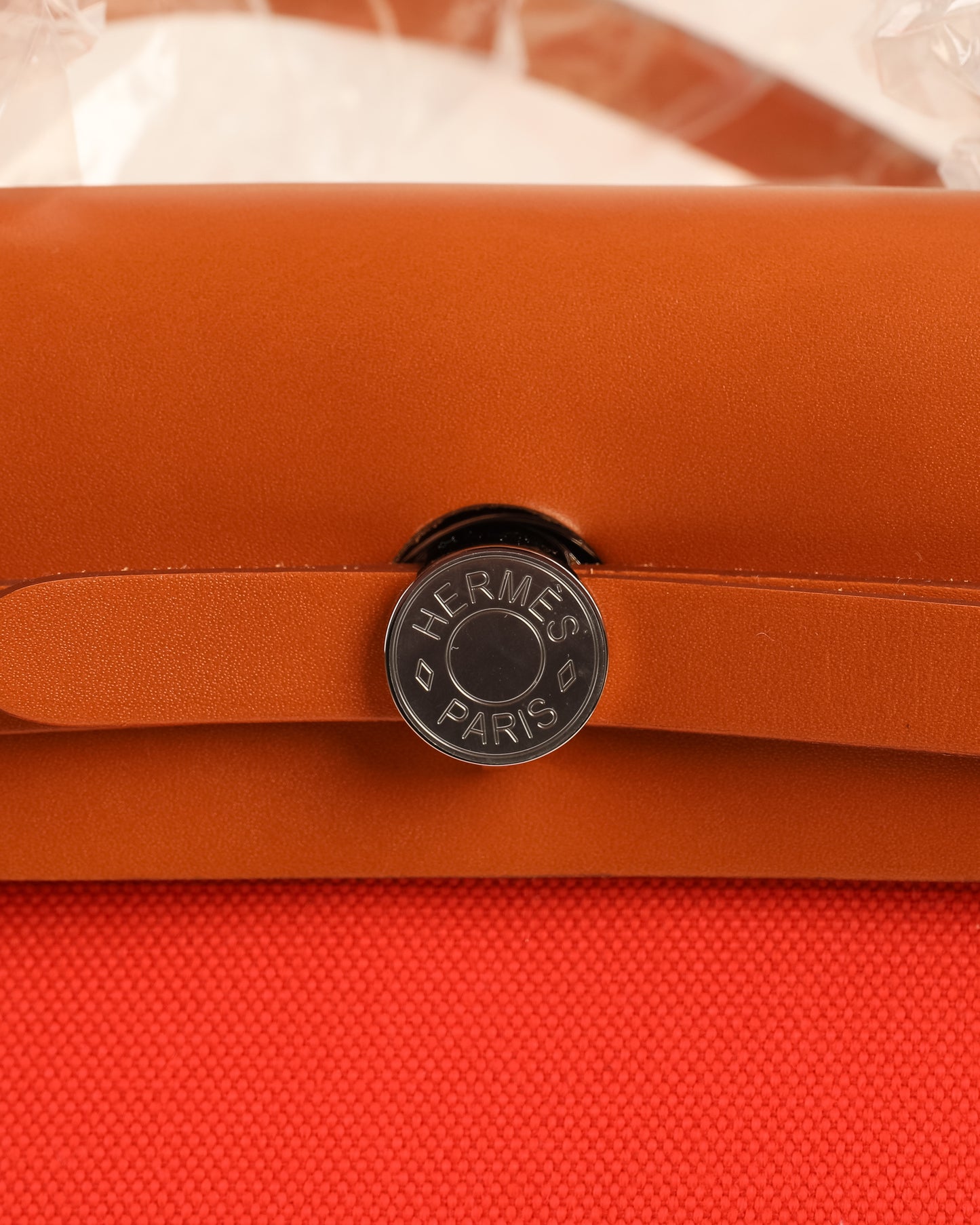 Herbag Zip 31 Naturel/Red OrangeHunter Cowskin/Military Canvas with Palladium Hardware