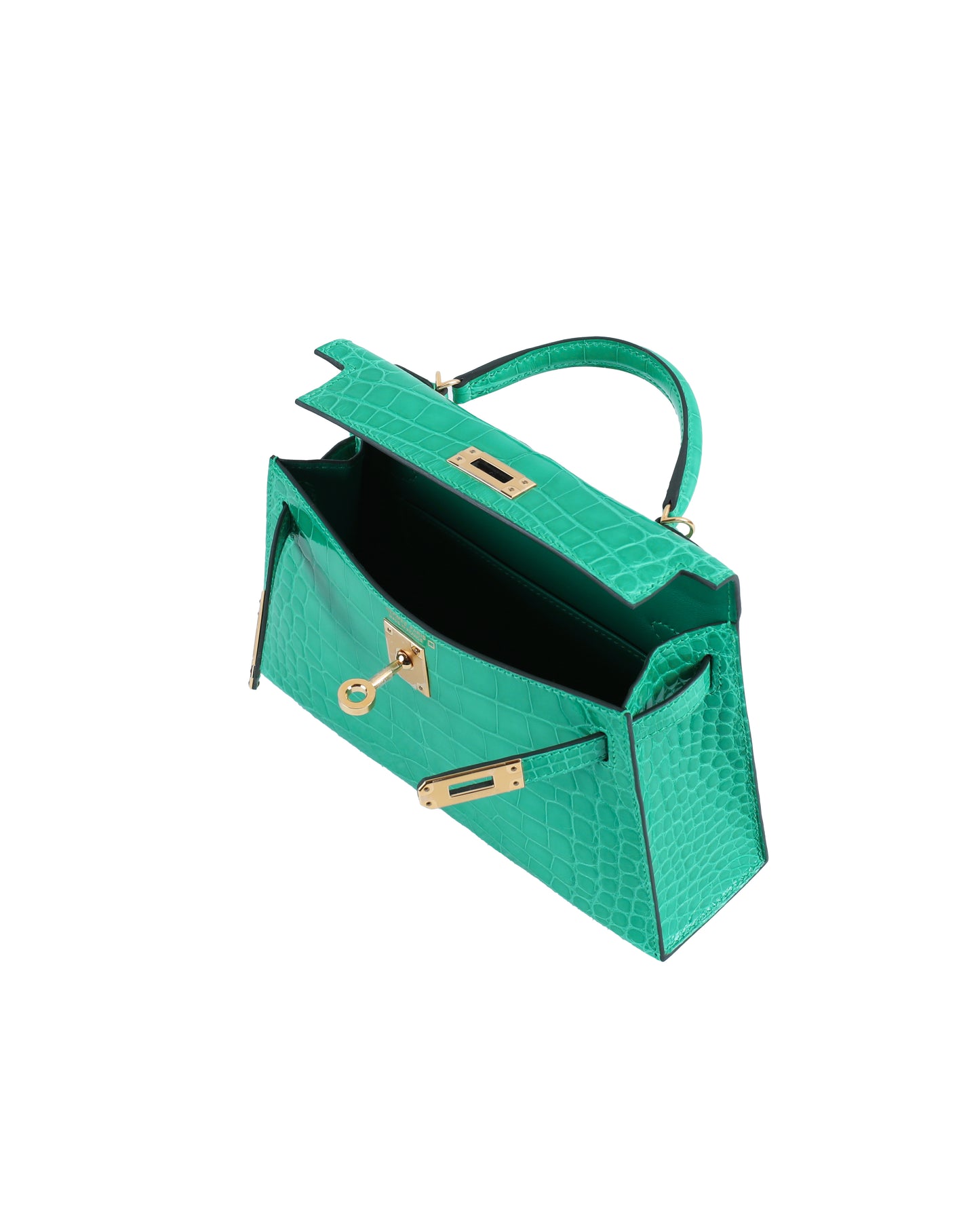 Kelly 20 Vert Jade Sellier Alligator with Gold Hardware
