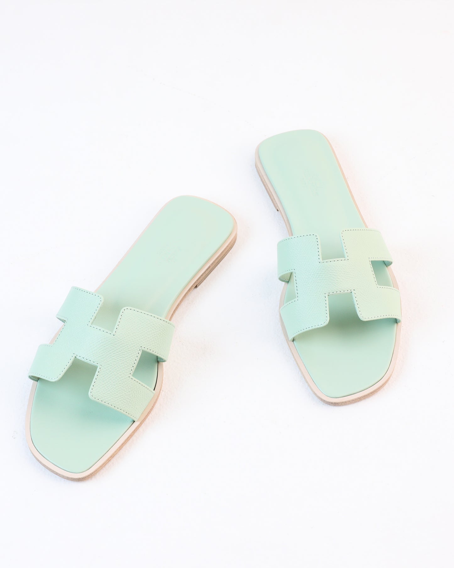 Oran Sandal in Vert Jade Epsom Leather