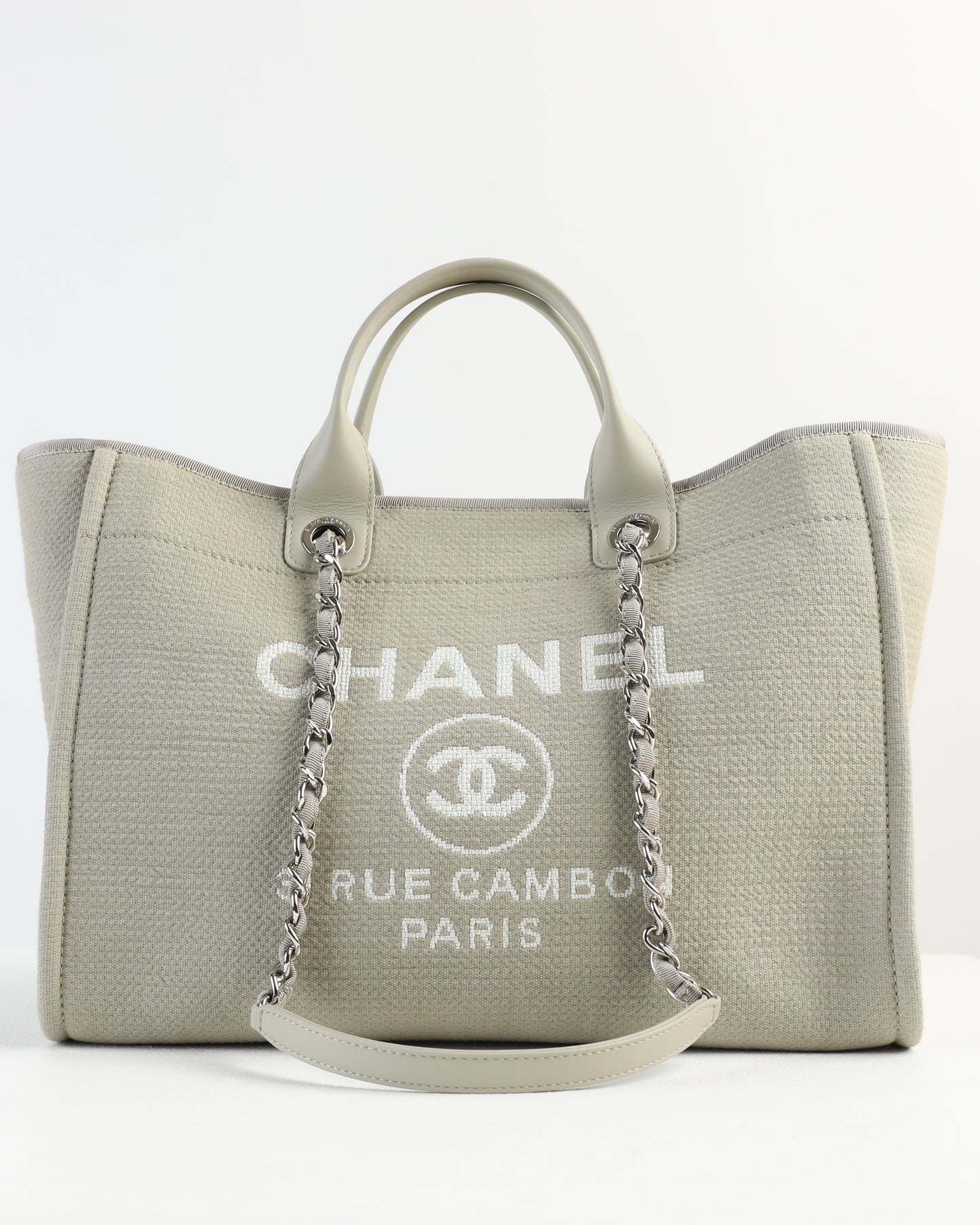 Chanel Deauville Large Gray Tote Bag