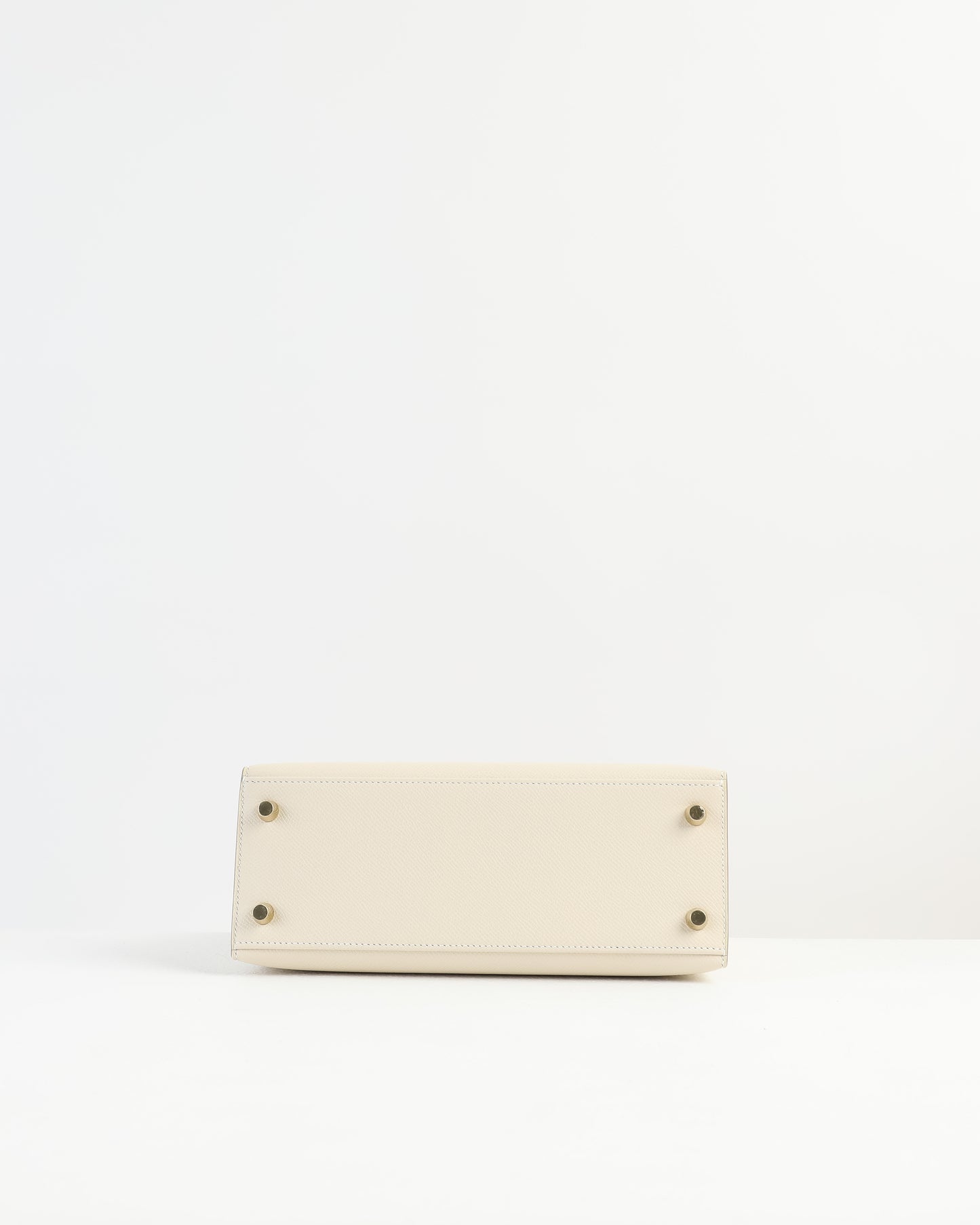 Kelly 25 Sellier Craie in Epsom Leather with Gold Hardware