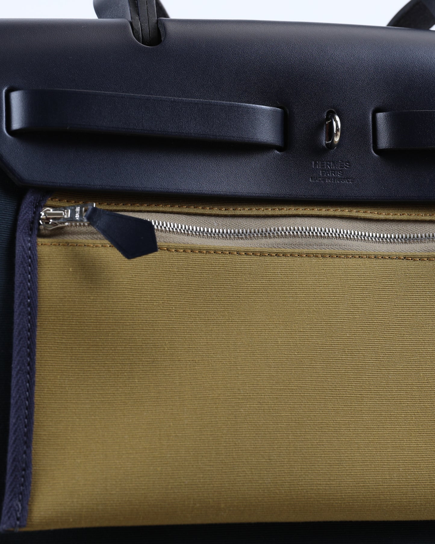 Herbag Zip 31 in Vert Cypress-VT Olive/Bleu Indigo Toile Officier Bicolore Vache Hunter with Palladium Hardware