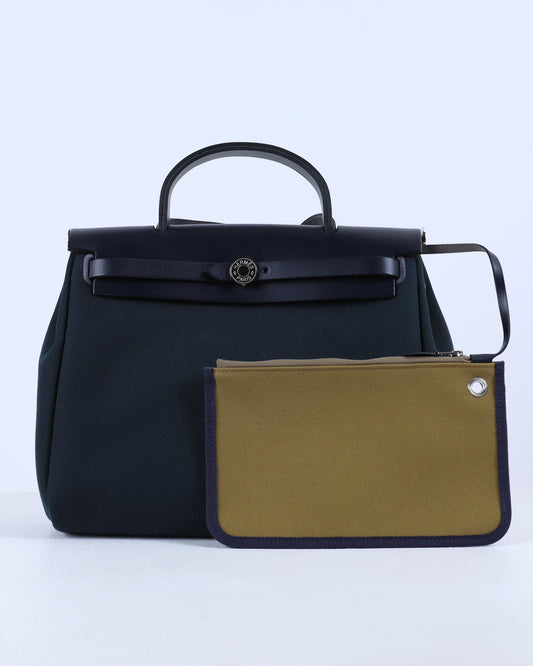 Herbag Zip 31 in Vert Cypress-VT Olive/Bleu Indigo Toile Officier Bicolore Vache Hunter with Palladium Hardware