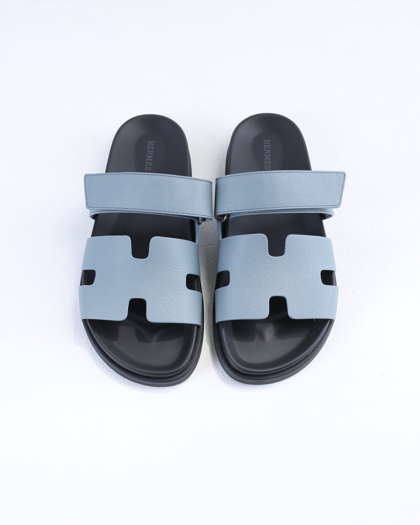 Chypre Sandal Homme in Gris Antarctique Epsom Leather