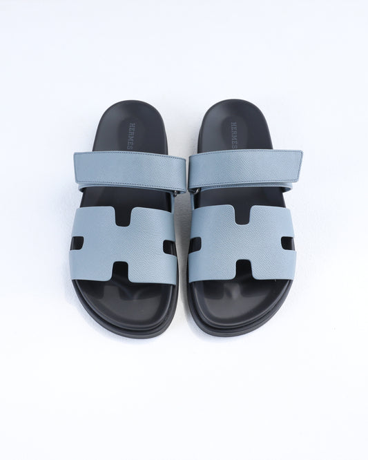 Chypre Sandal Homme in Gris Antarctique Epsom Leather