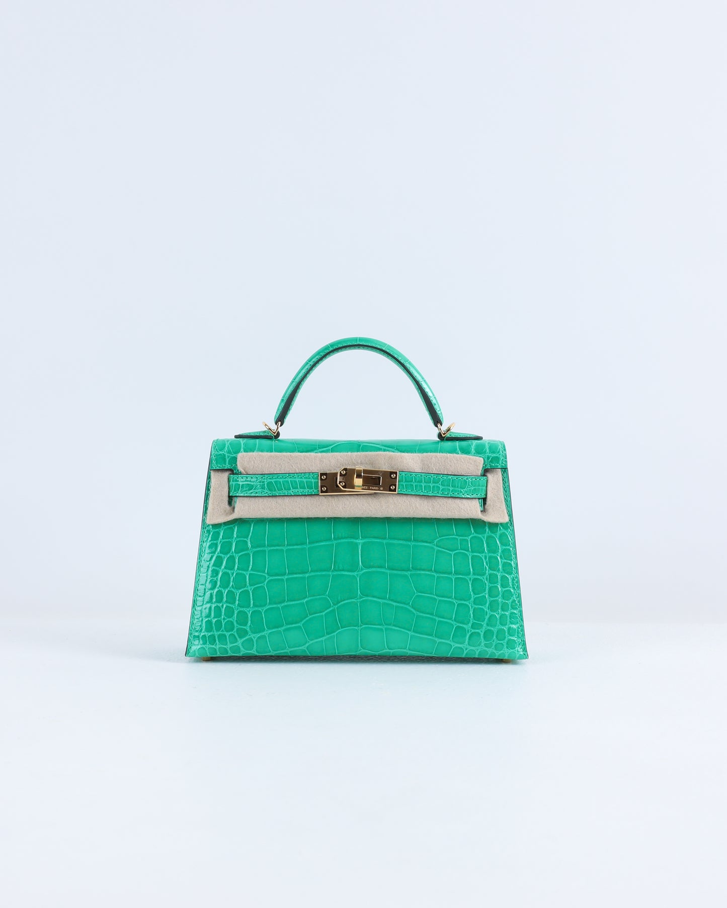 Kelly 20 Vert Jade Sellier Alligator with Gold Hardware