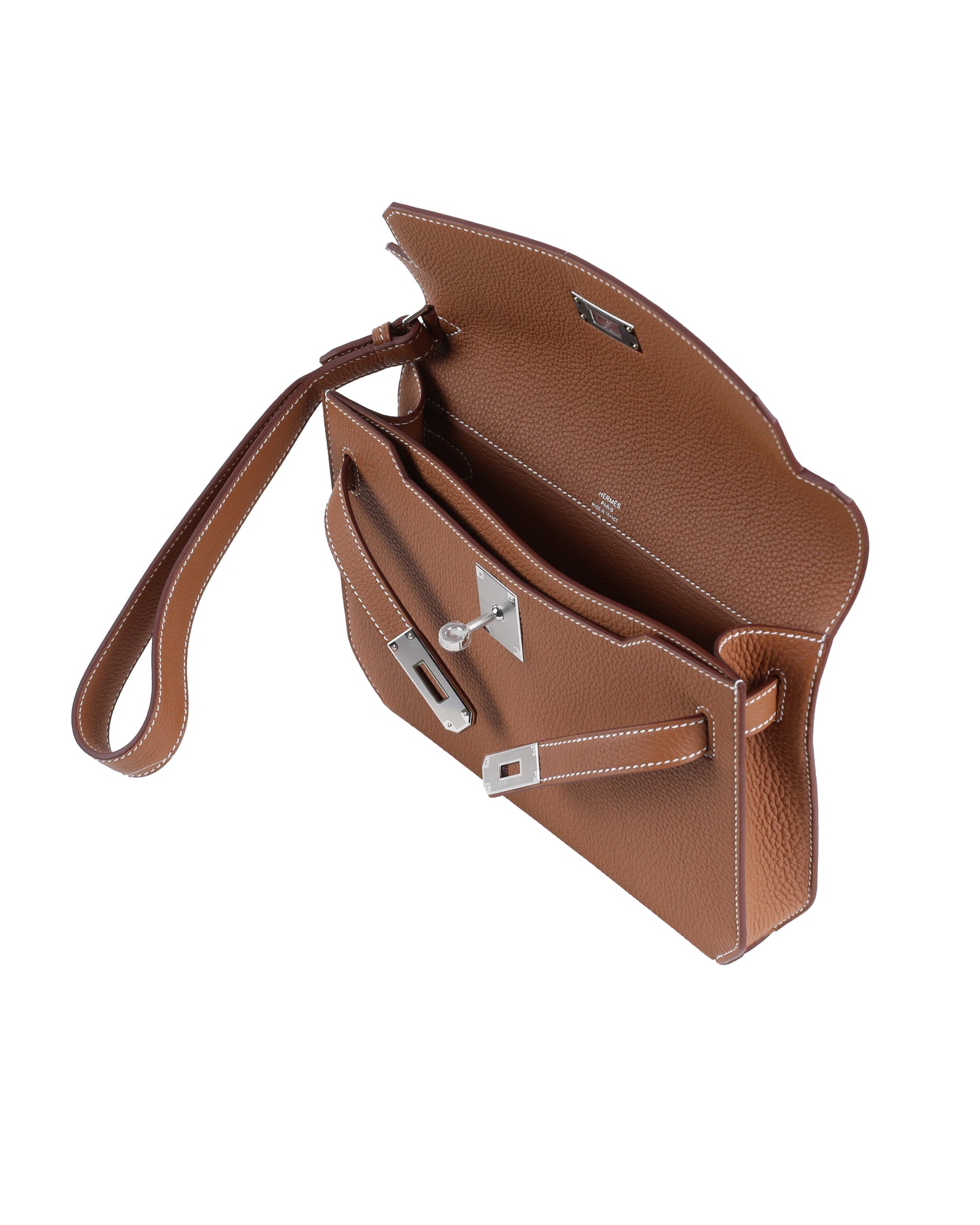 Kelly Depeches 25 Gold in Togo Leather with Palladium Hardware