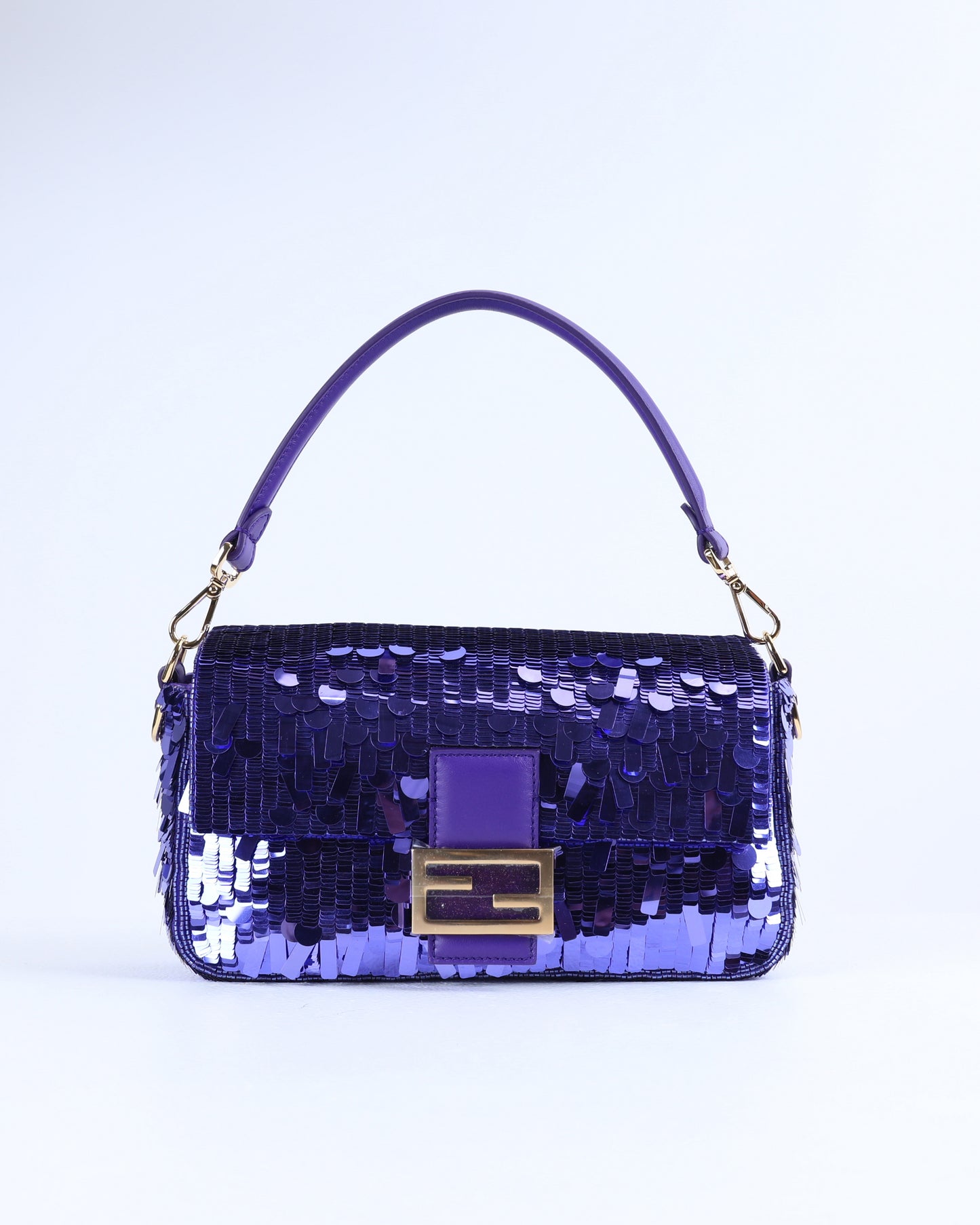 Fendi Baguette in Purple Sequence Medium Size