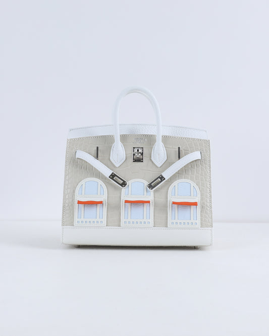 Birkin 20 Faubourg White Matte Alligator with Palladium Hardware