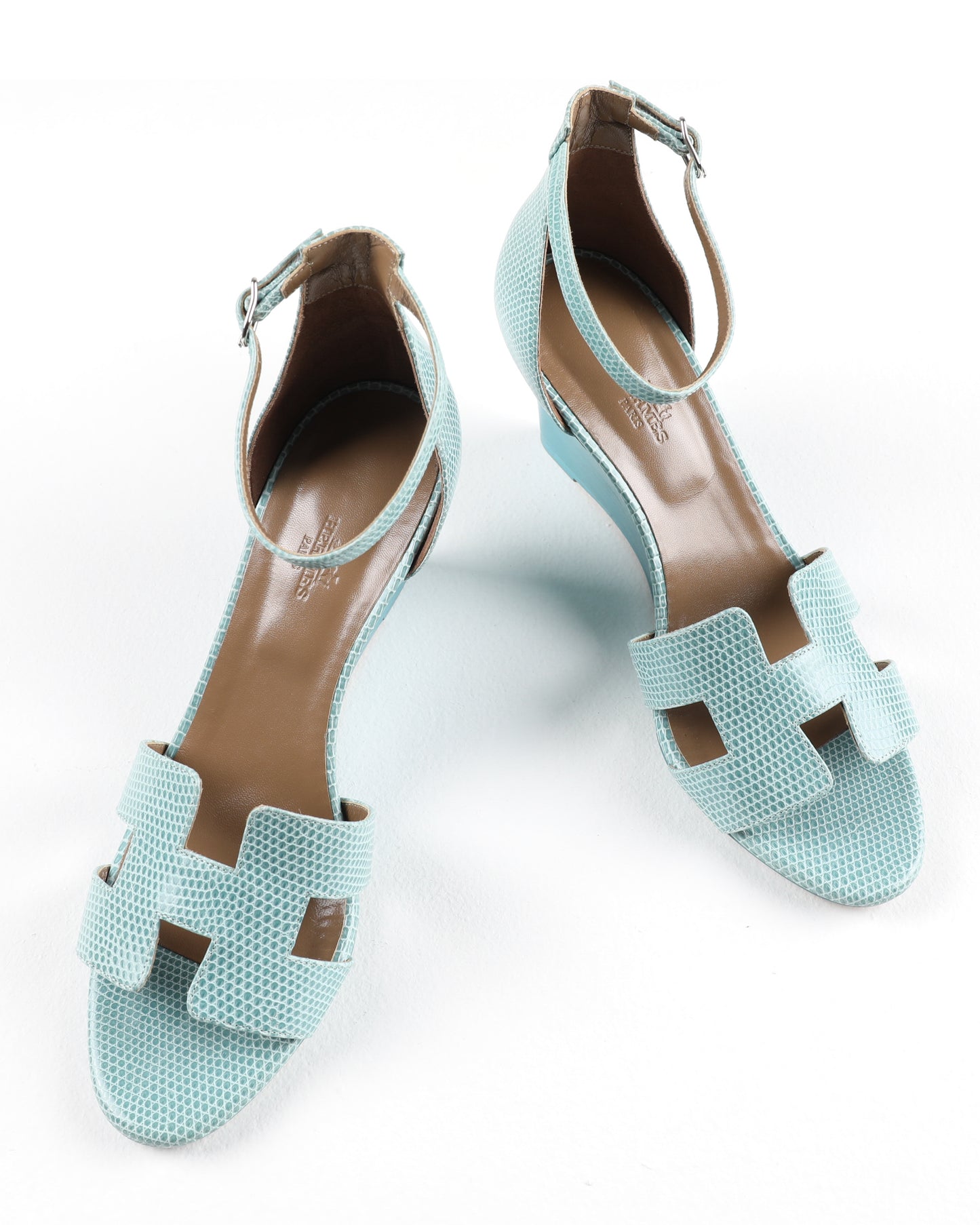 Legend Sandal in Blue Lizard Leather