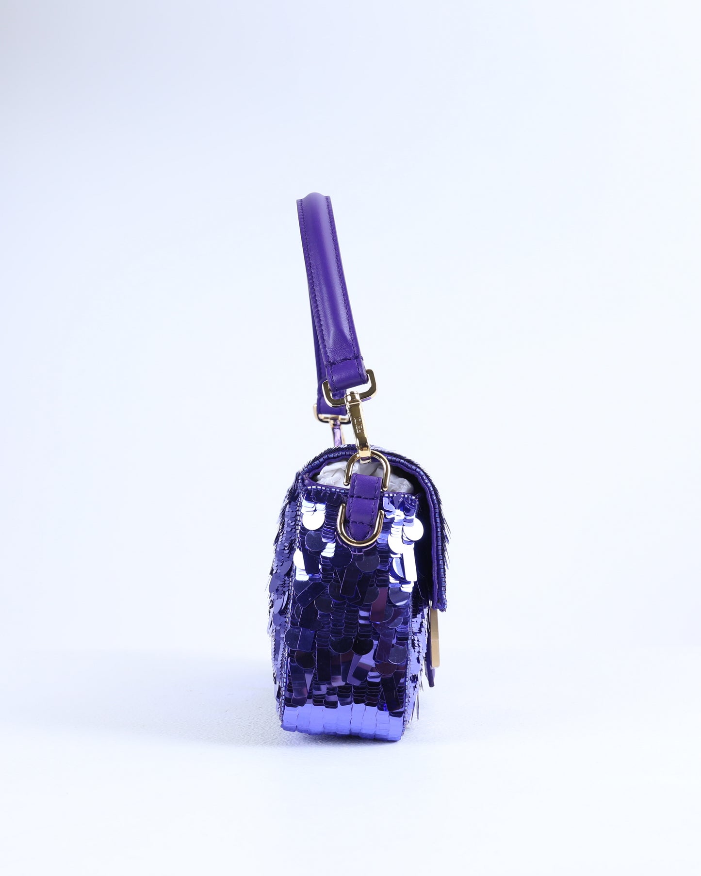 Fendi Baguette in Purple Sequence Medium Size