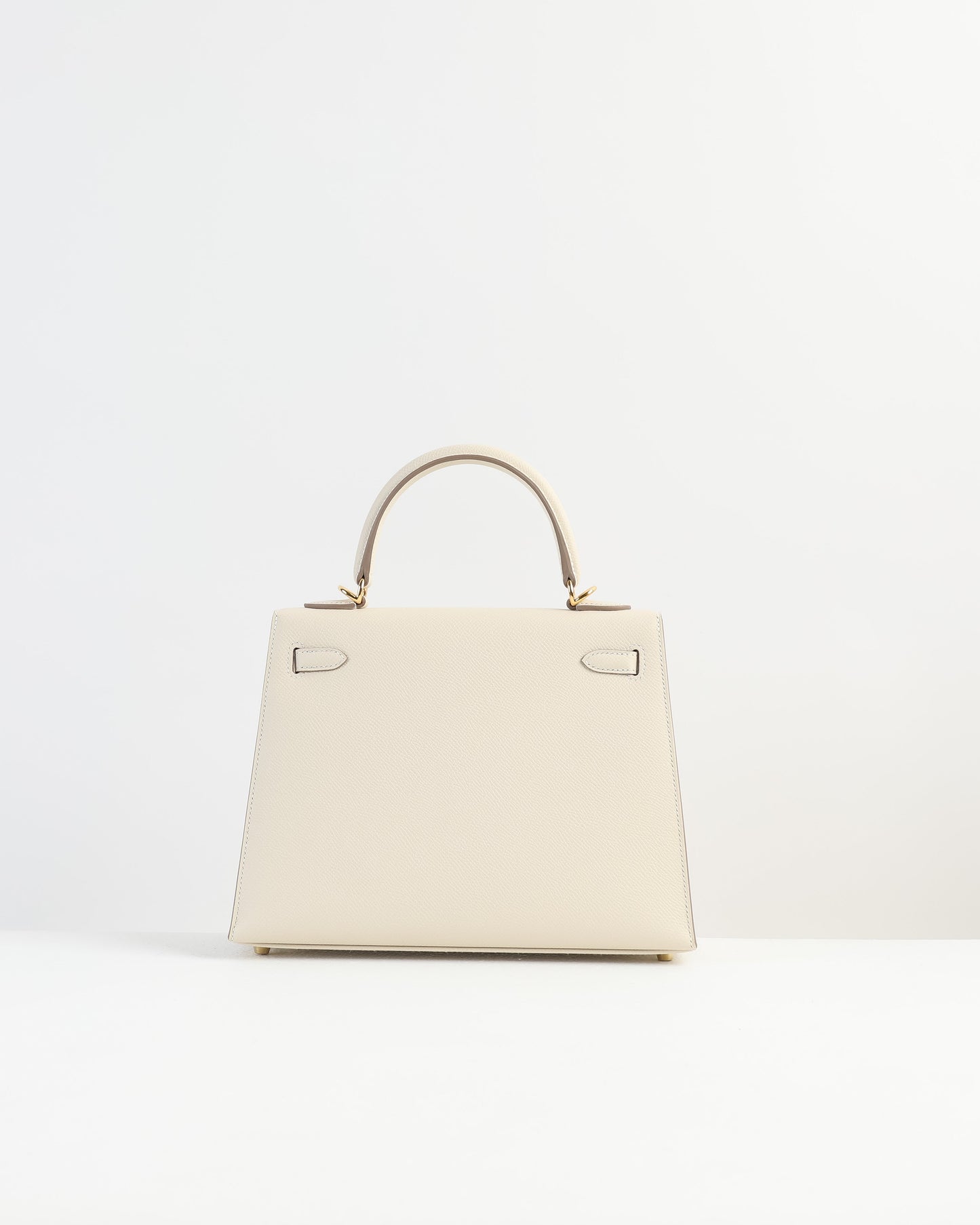 Kelly 25 Sellier Craie in Epsom Leather with Gold Hardware