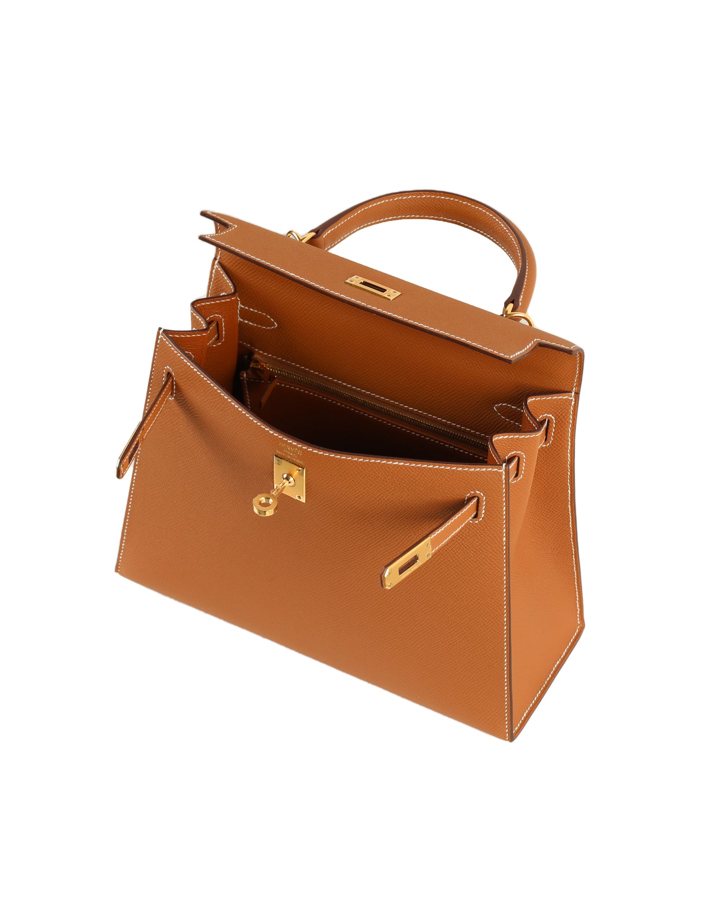 Kelly 25 Gold in Epsom Leather with Gold Hardware