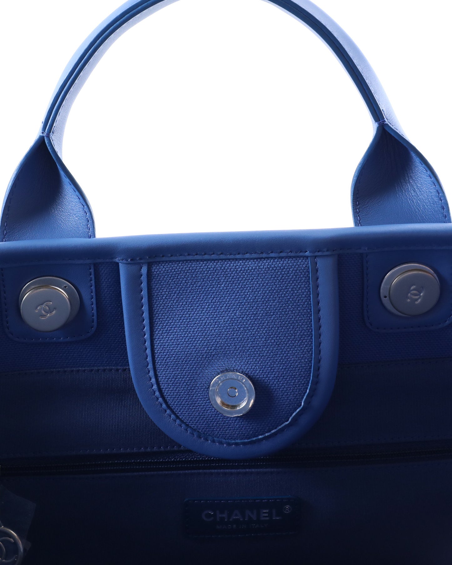 Chanel Deauville Large Blue/Pink Striped Tote Bag