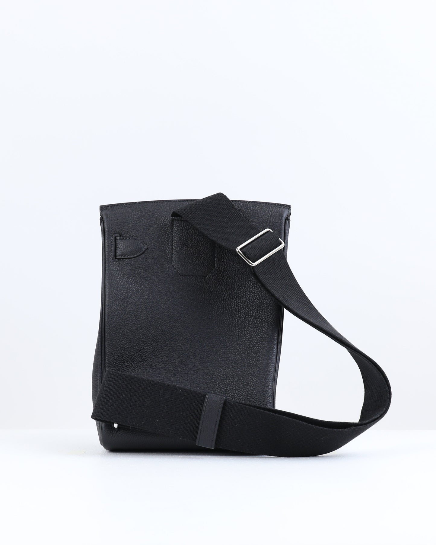 Hac a Dos PM Backpack Black in Togo Leather with Palladium Hardware