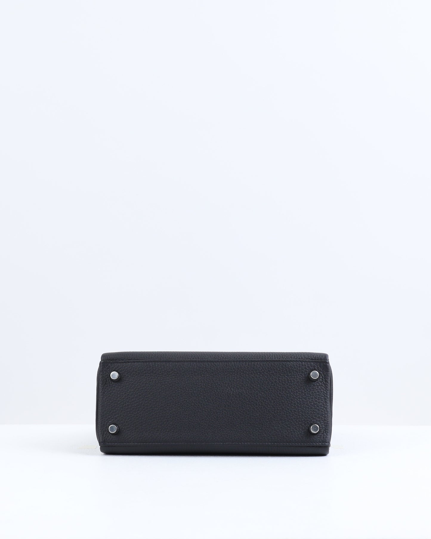 Kelly 25 Black in Togo Leather with Palladium Hardware