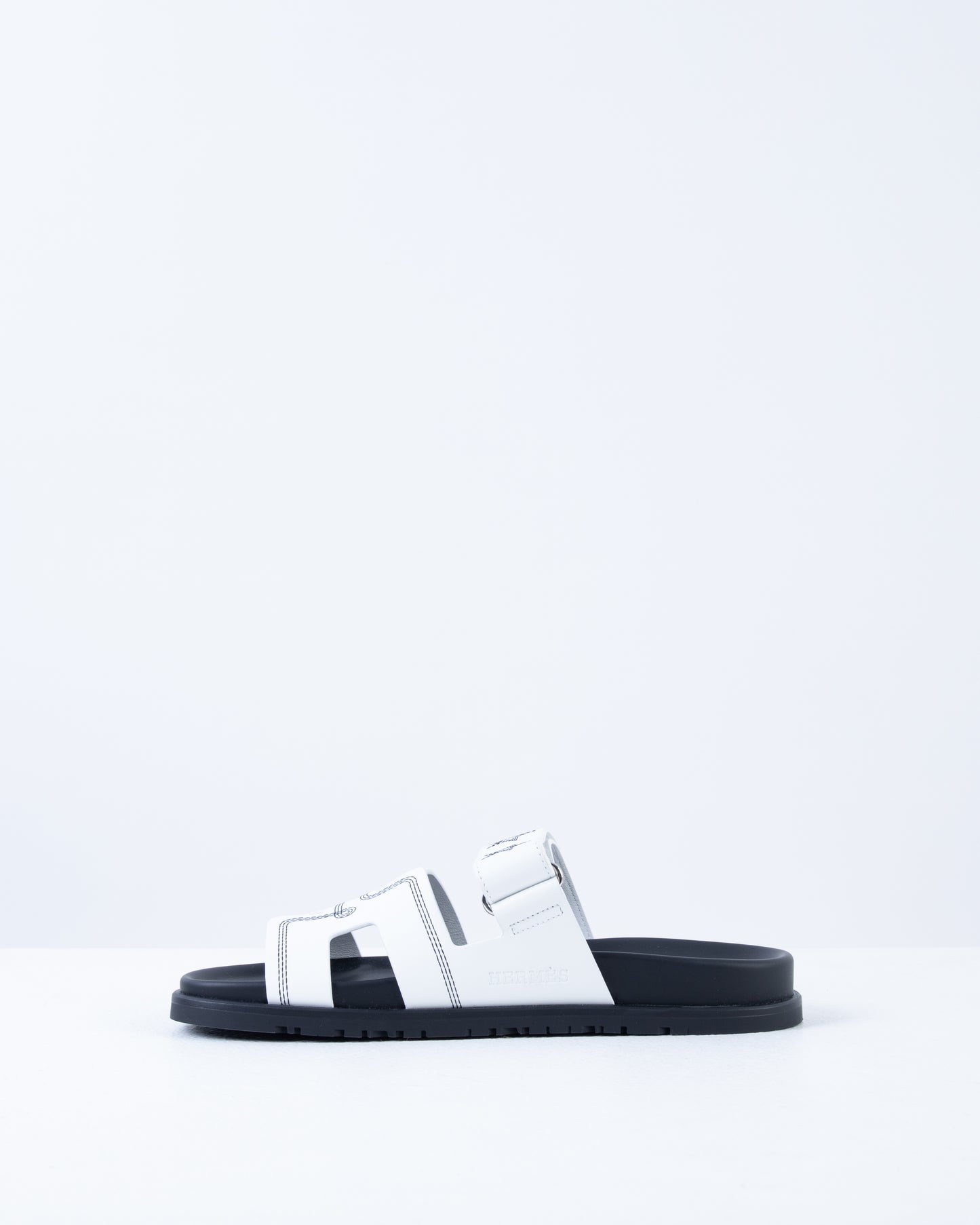 Chypre Sandal Femme White Star in Calfskin Leather