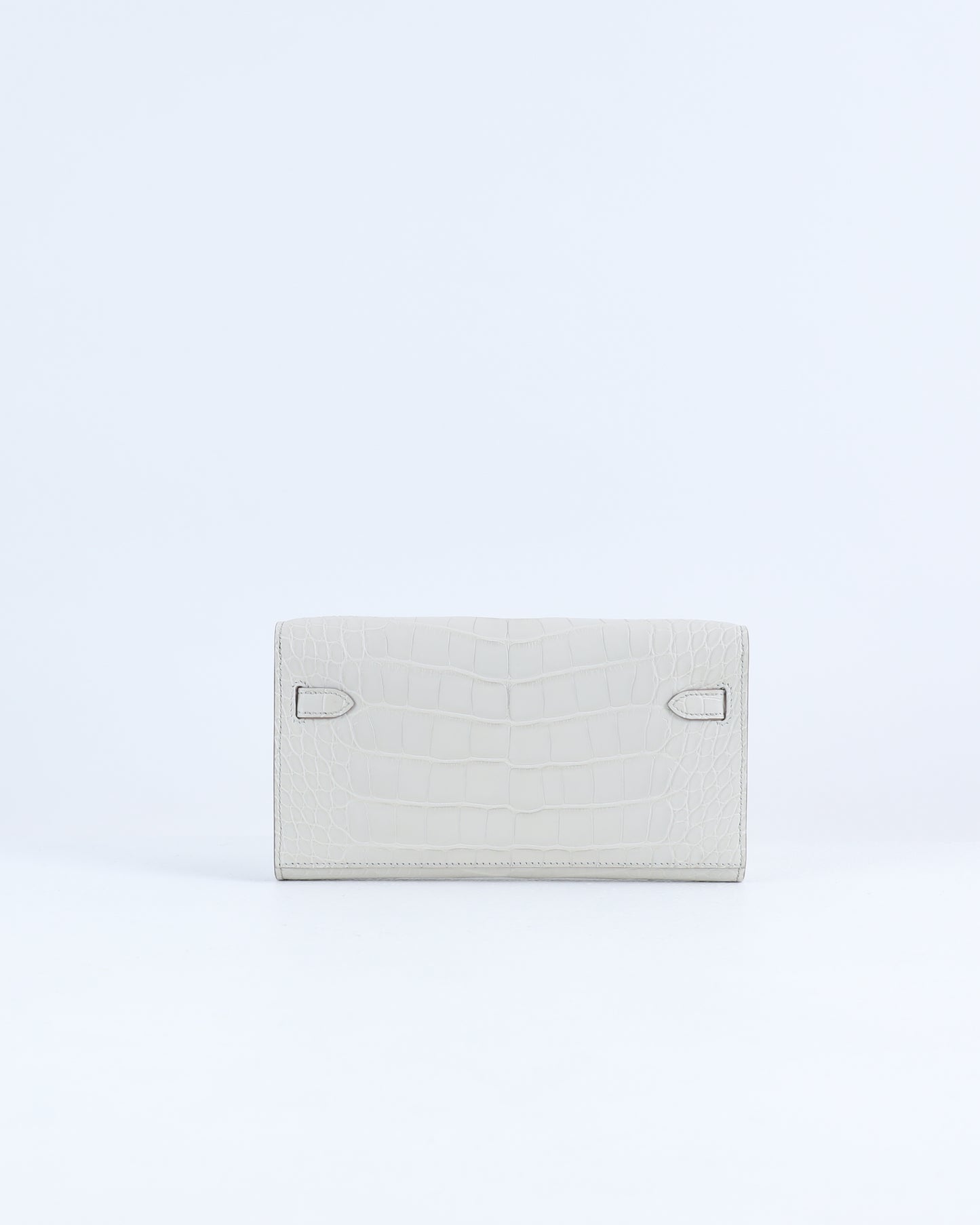Kelly To Go Beton Matte Alligator with Gold Hardware